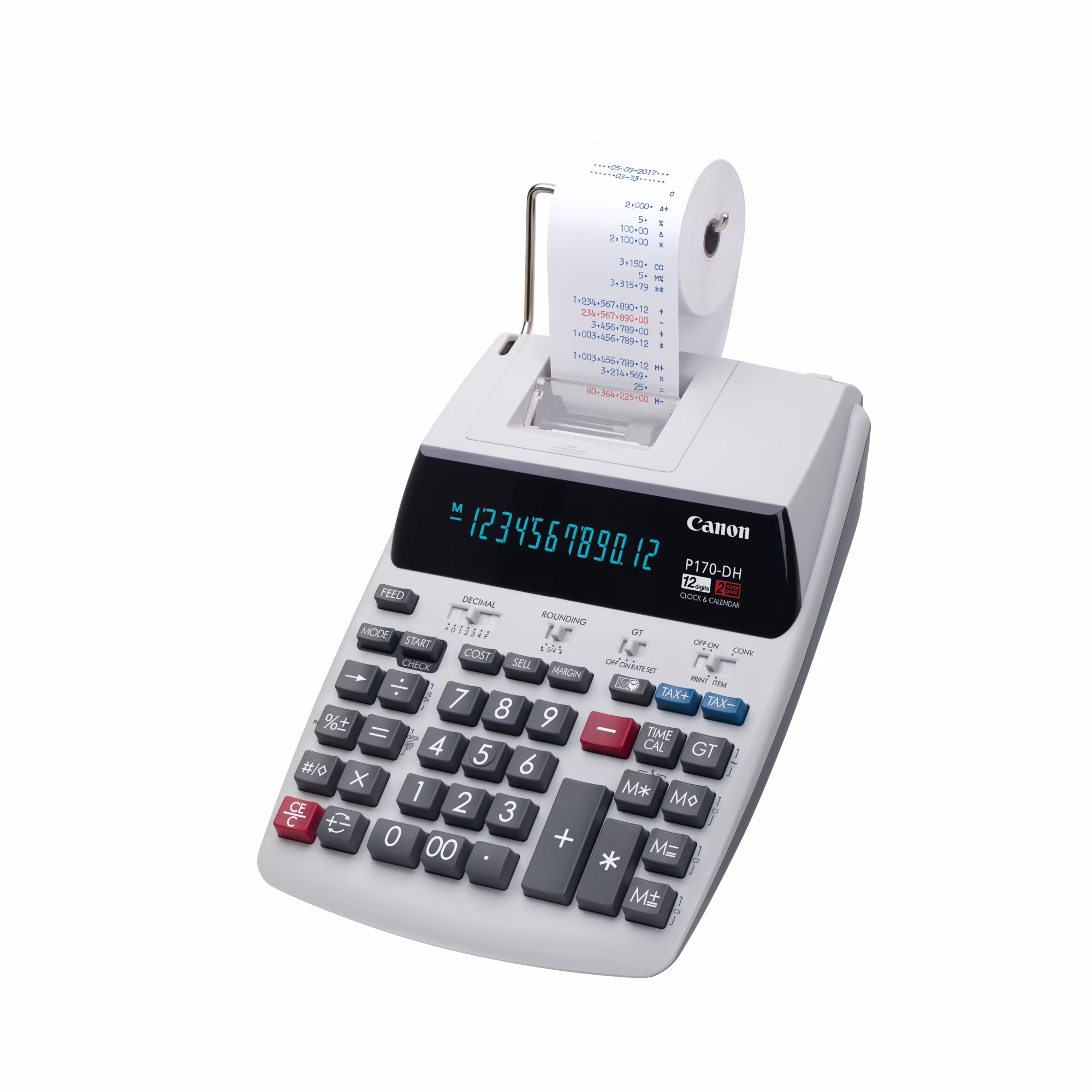Canon P170-DH-3 Business Printing Calculator 12-Digit LCD, White