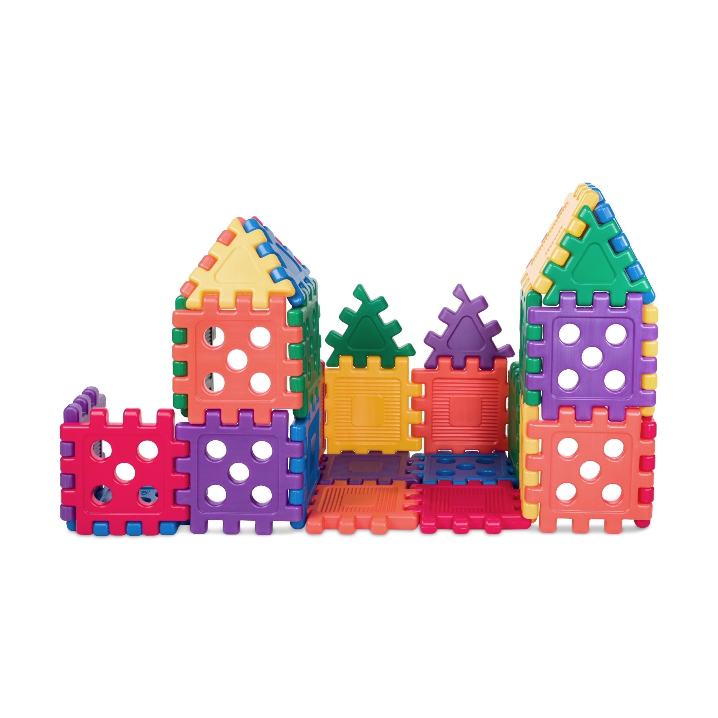 CarePlay Oversized Waffle Grid Blocks, 32-Piece Interlocking Building Toy Set, Lightweight & Durable
