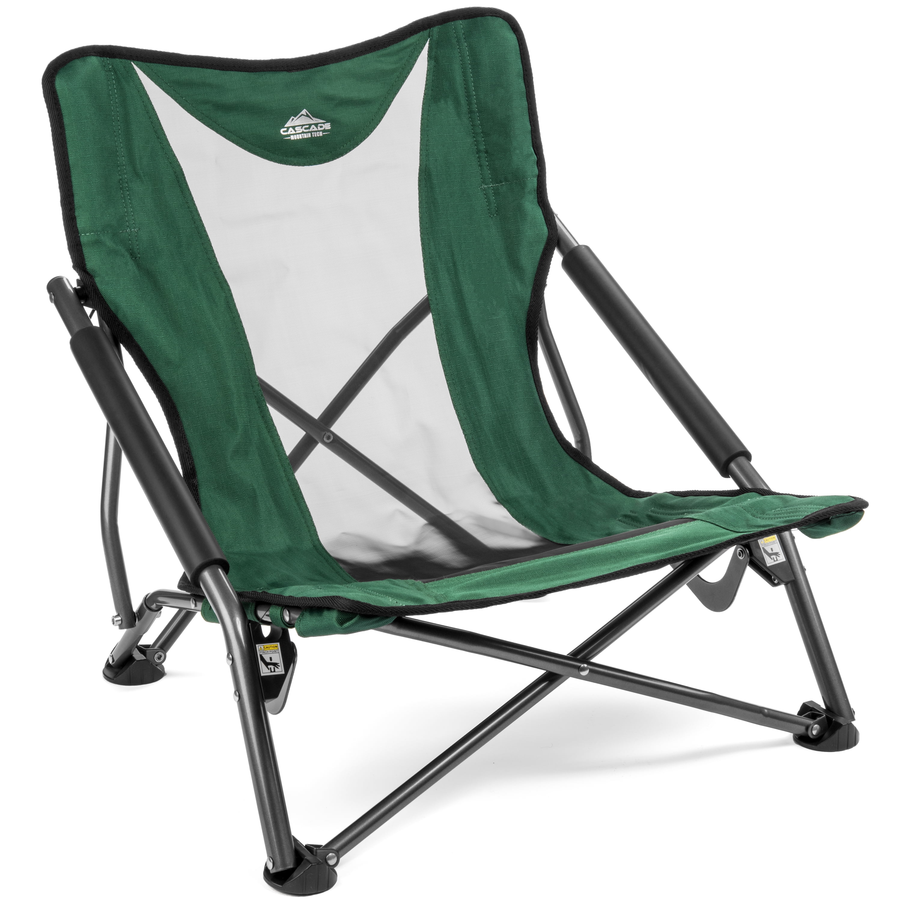Cascade Mountain Tech Low Profile Camp Chair - Green, with Carry Bag