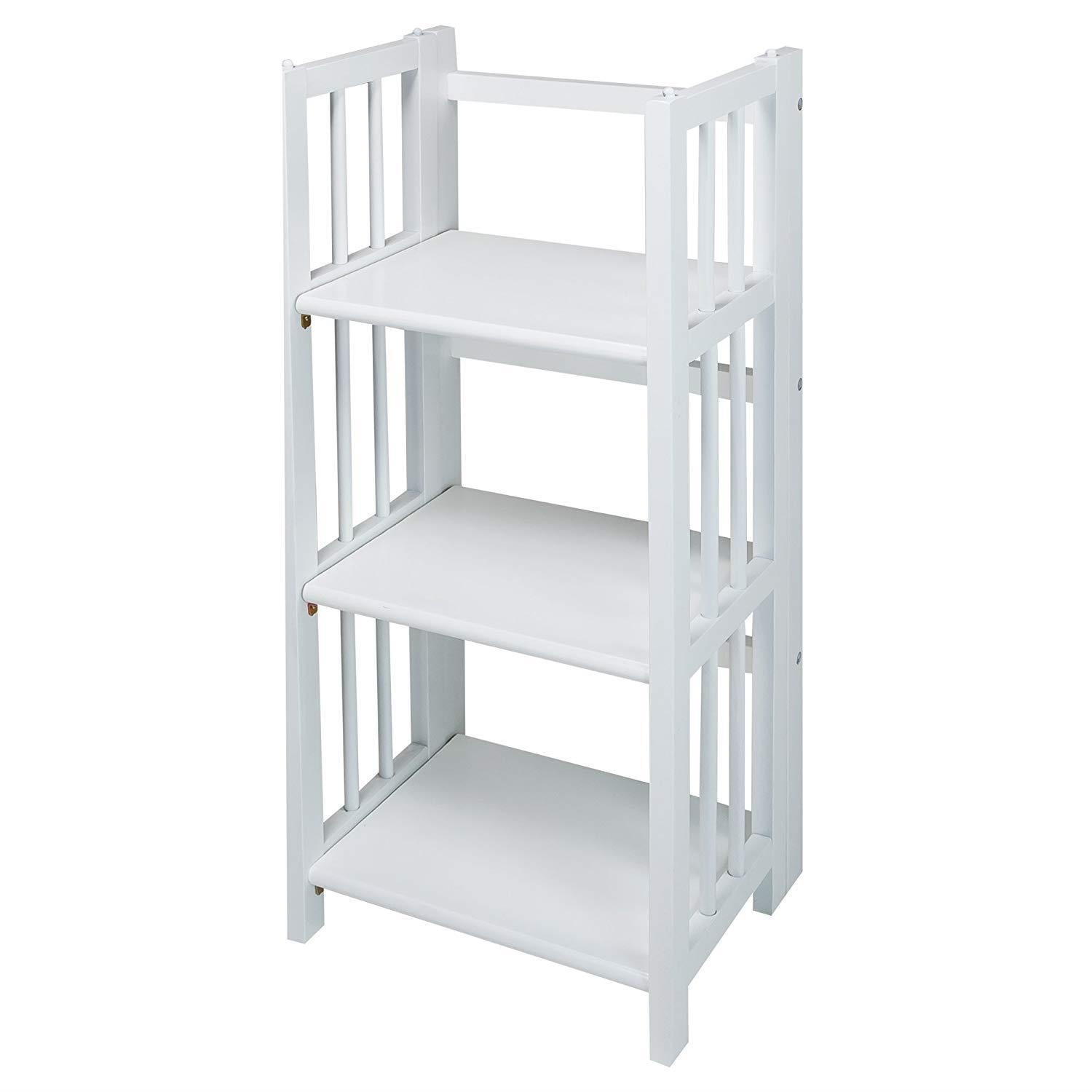 Casual Home 3-Shelf Folding Bookcase 14" Wide-White