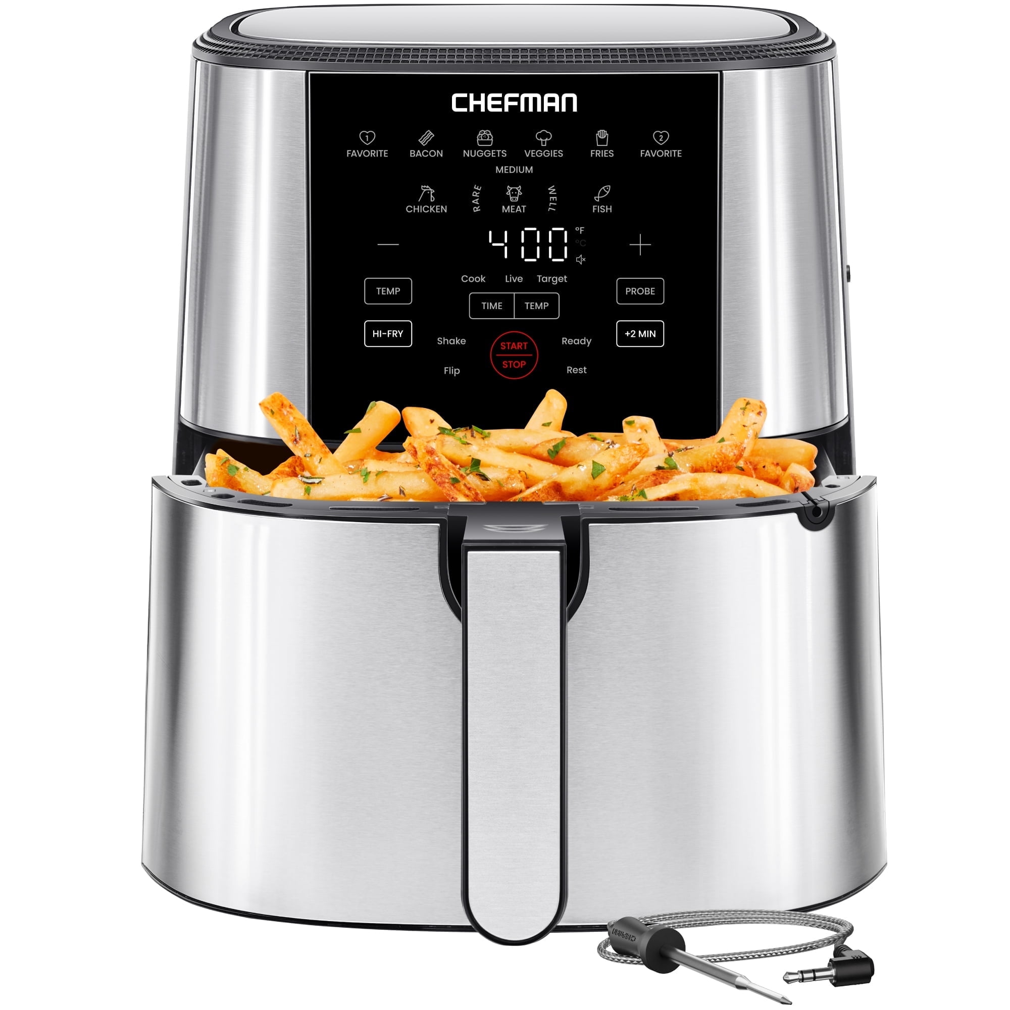 Chefman ExacTemp 5 Qt. Digital Air Fryer with Temperature Probe - Stainless Steel
