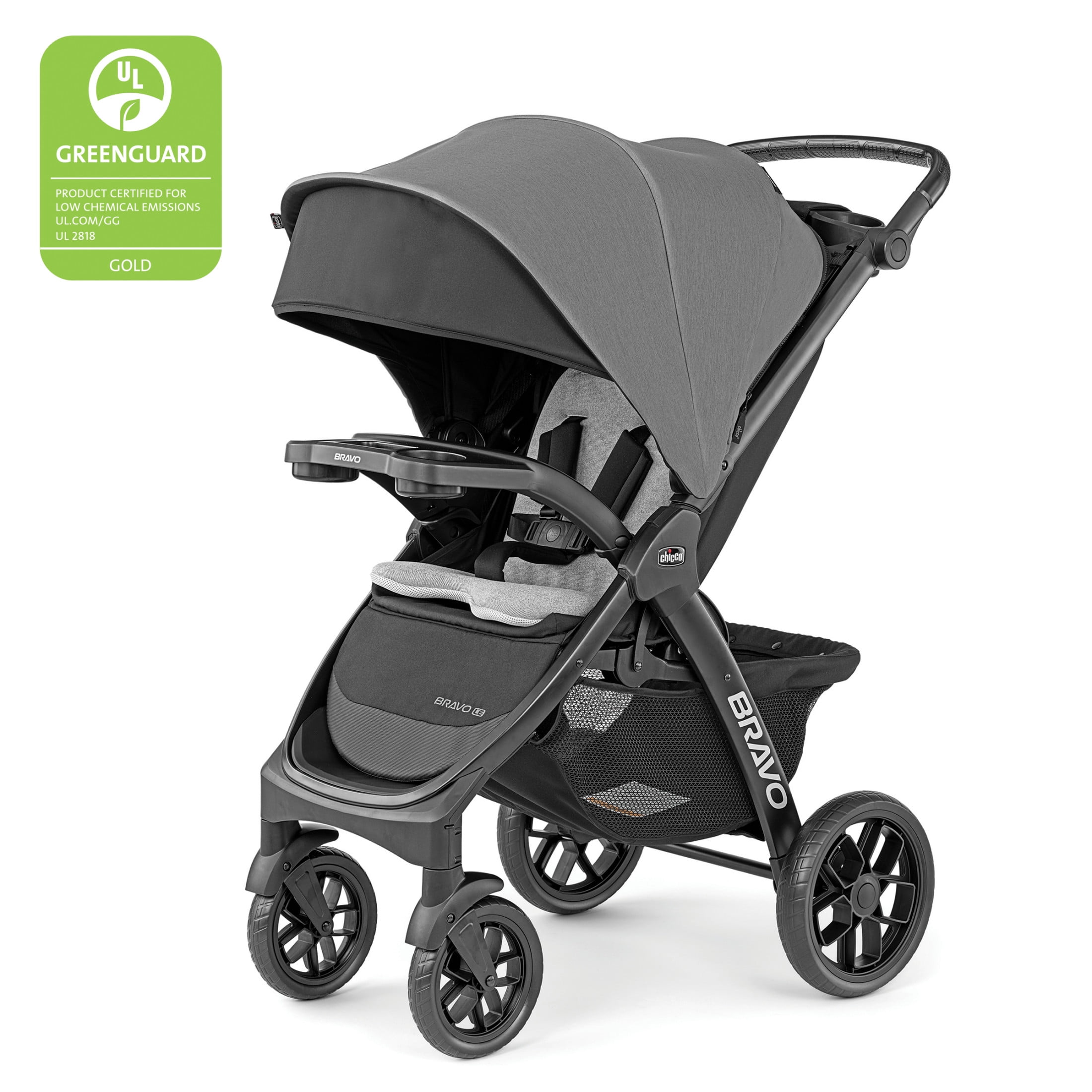 Chicco Bravo LE ClearTex Quick-Fold Stroller - Pewter (Grey), New