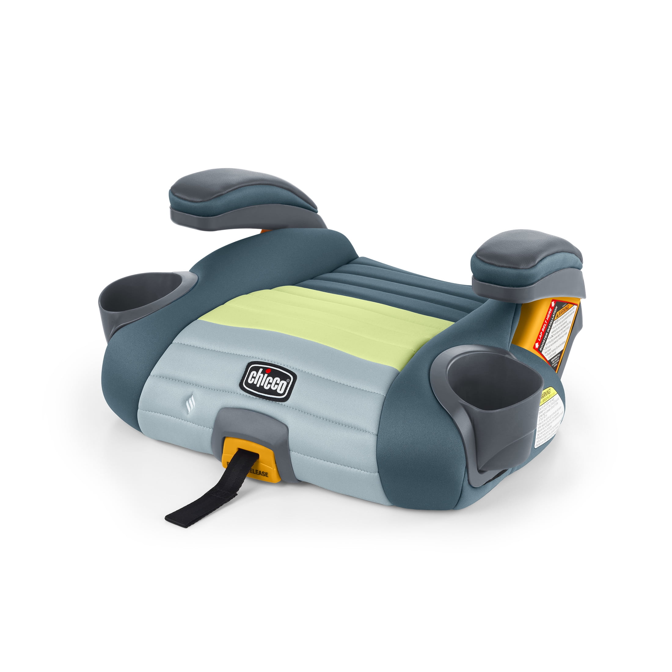 Chicco GoFit ClearTex Plus Backless Belt-Positioning Booster Car Seat, LATCH Attachment Plus Quick-Release - Tropic (Green), New