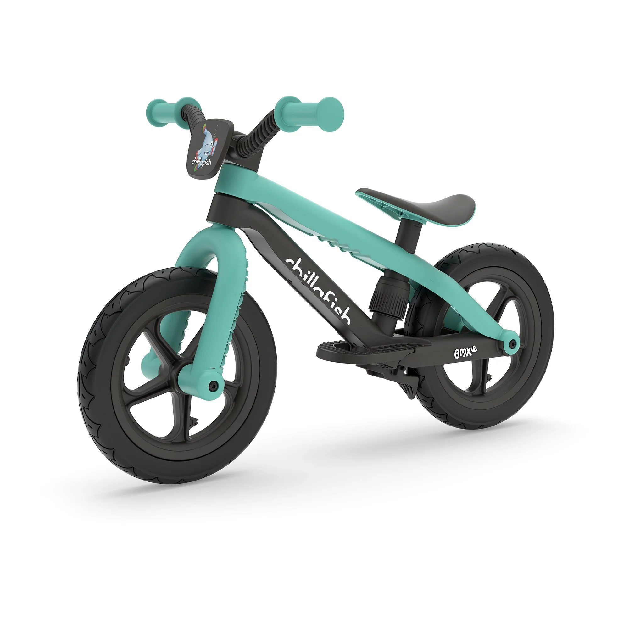 Chillafish Bmxie 2 lightweight balance bike with integrated footrest and footbrake, for kids 2 to 5 years, 12" inch airless rubberskin tires, adjustable seat without tools, Mint