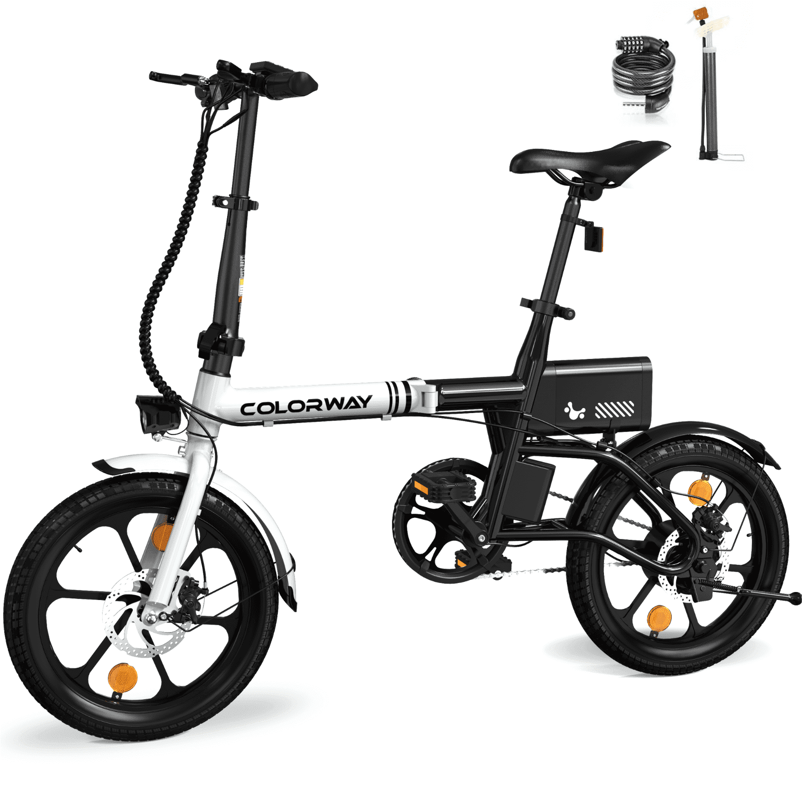 COLORWAY BK35M 16" Foldable Electric Bike for Adults, 350W Lightweight Commuter E-Bike, 37 Miles Range, Quick-Fold Portable Design, Aluminum Frame, UL2849 Certified