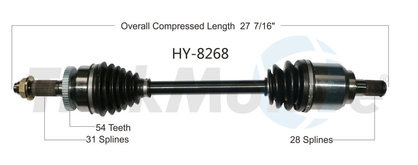 CV Axle Shaft Fits select: 2011-2012,2014 KIA SEDONA