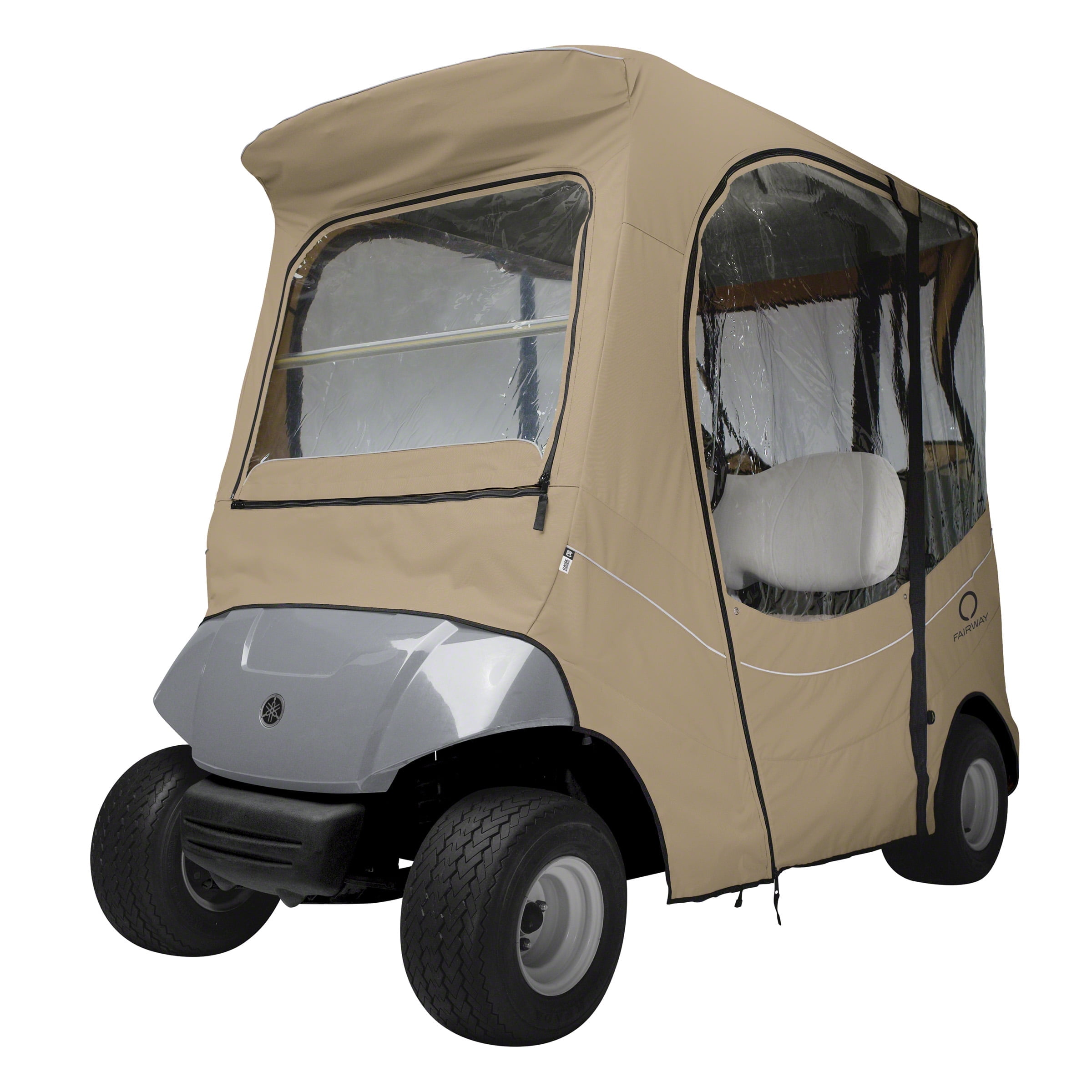 Classic Accessories Fairway Short Roof The Drive by Yamaha FadeSafe Golf Cart Enclosure - Khaki