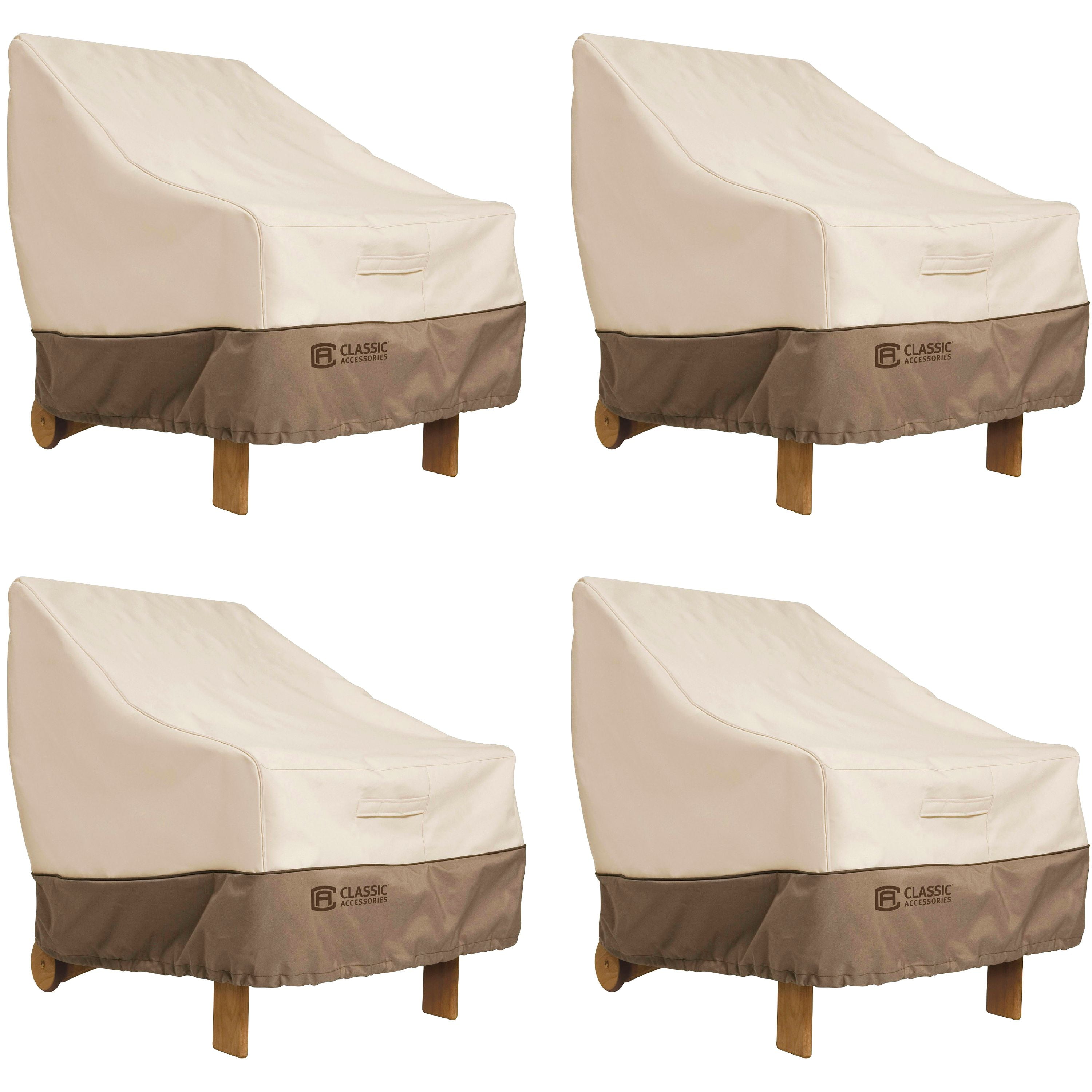 Classic Accessories Veranda Patio Lounge Chair/Club Chair Cover 4-Pack Bundle