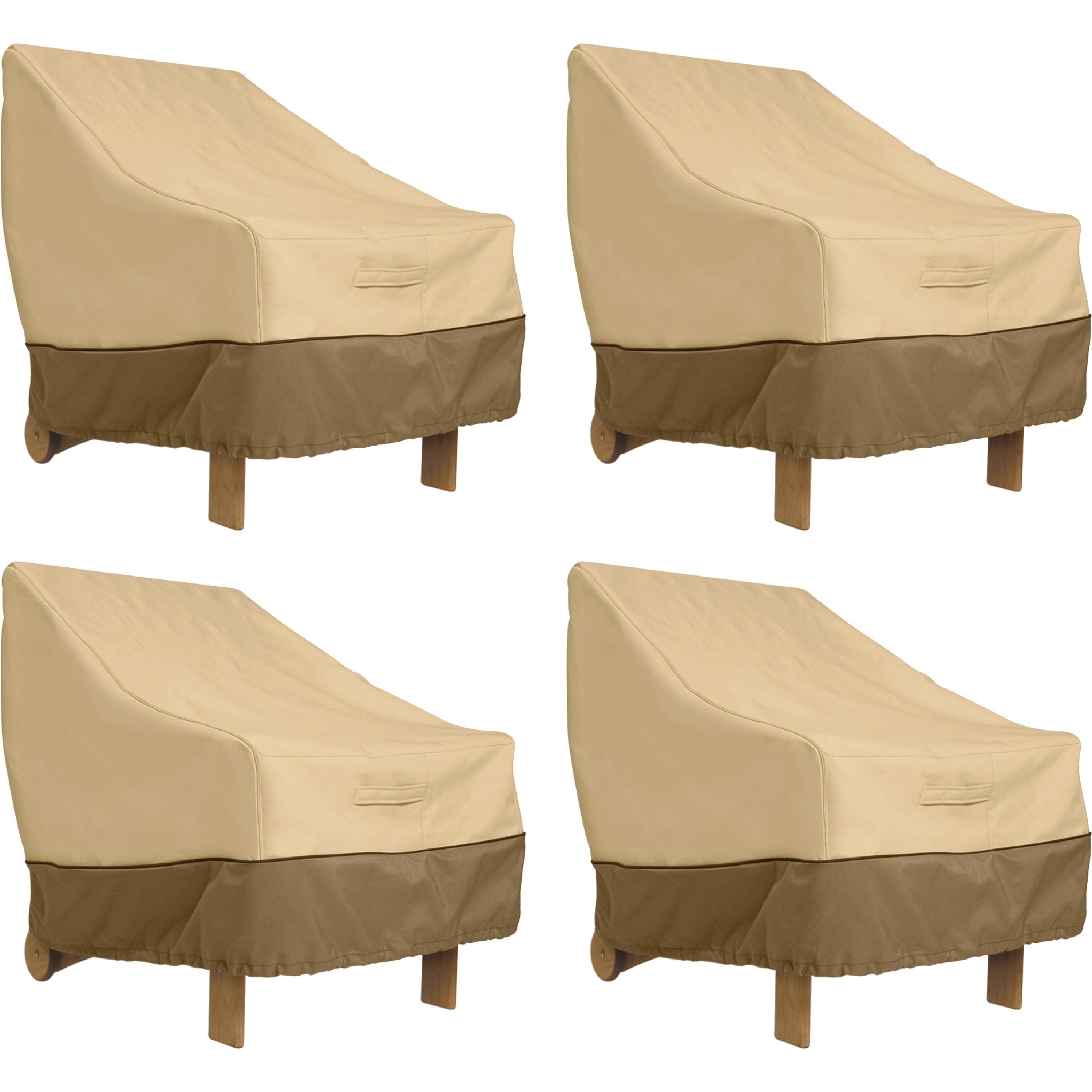 Classic Accessories Veranda 25.5" x 32.5" x 34" Pebble Patio Furniture Cover 4 Count
