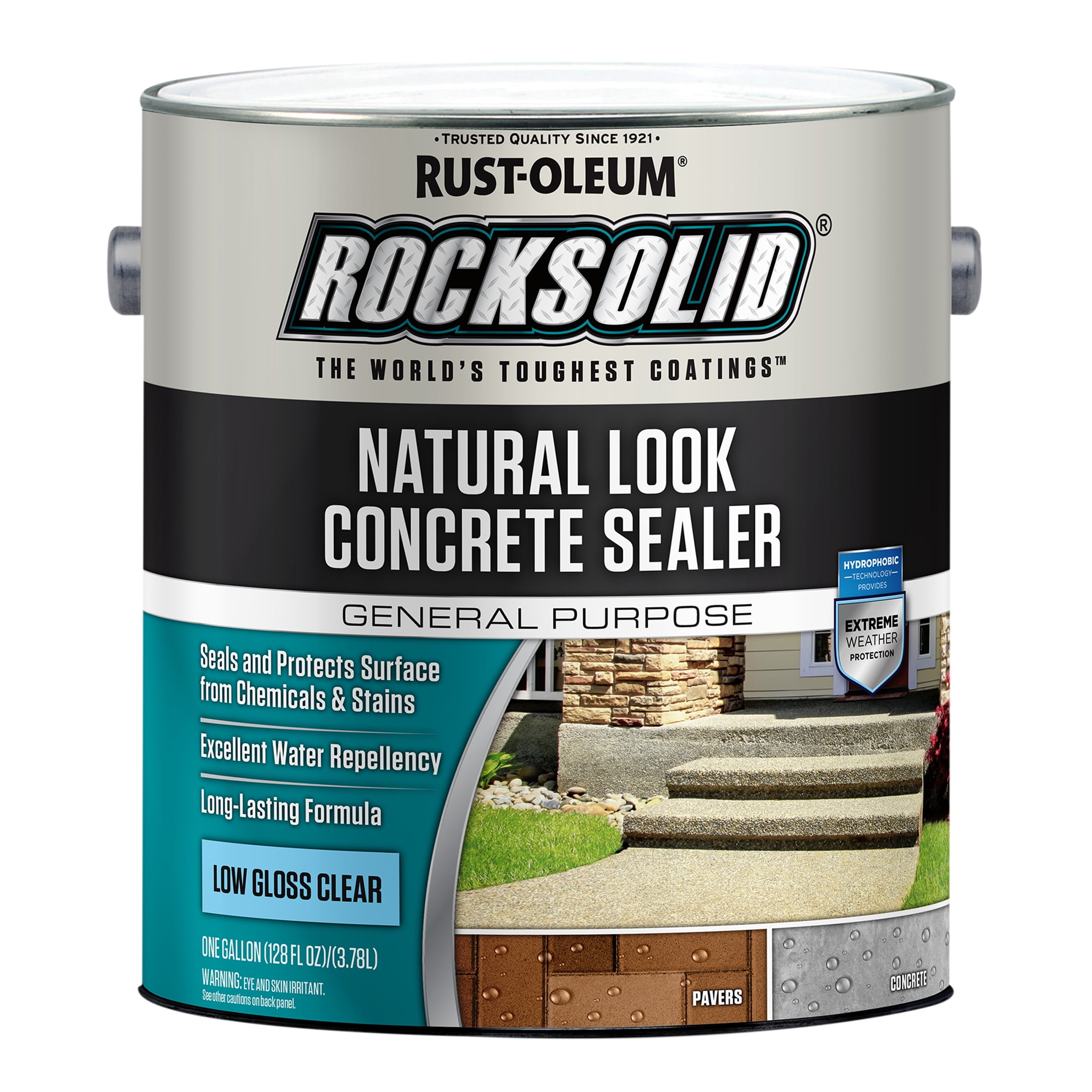 2 Pack, Clear, Rust-Oleum RockSolid Low Gloss Natural Look Concrete Sealer, 1 Gal