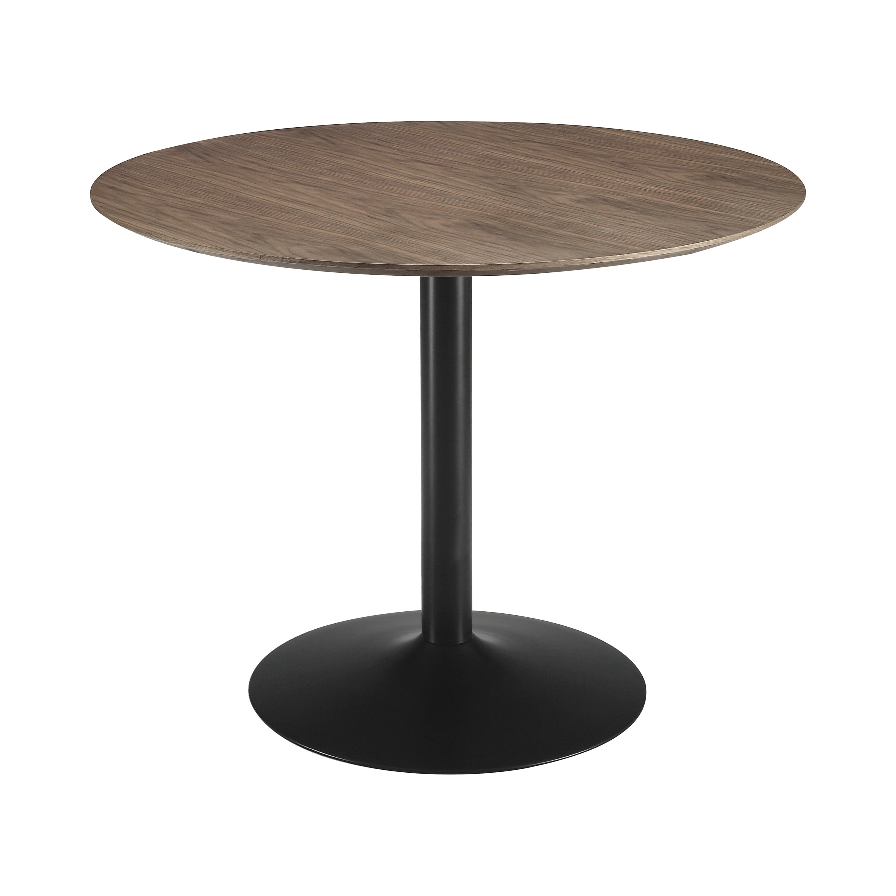 Clora Round Dining Table Walnut and Black