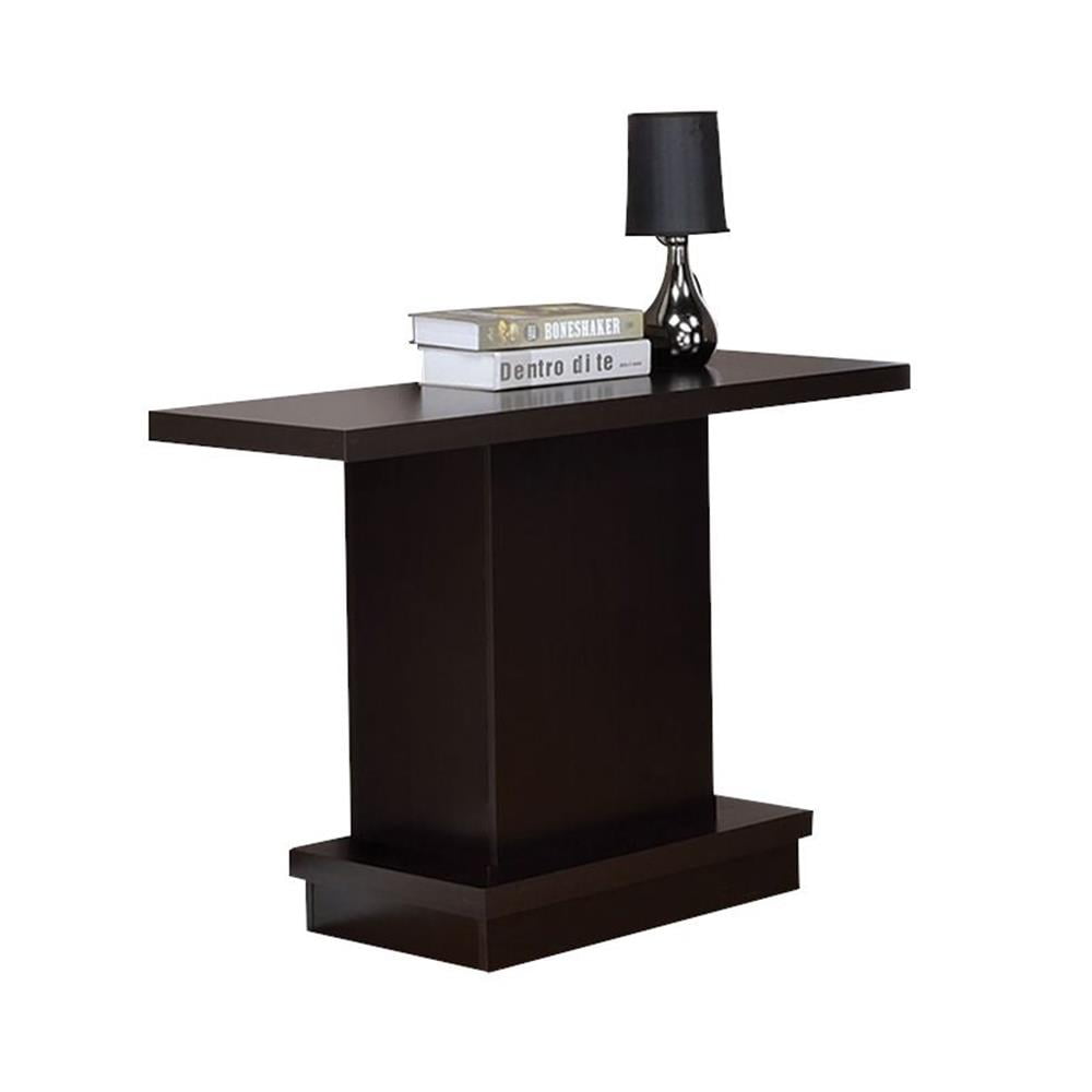 Reston Engineered Wood Pedestal Console Table Cappuccino