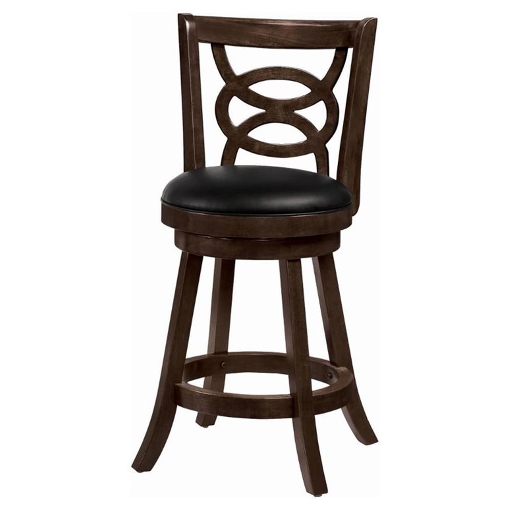 Calecita Swivel Counter Height Stools with Upholstered Seat Cappuccino (Set of 2)