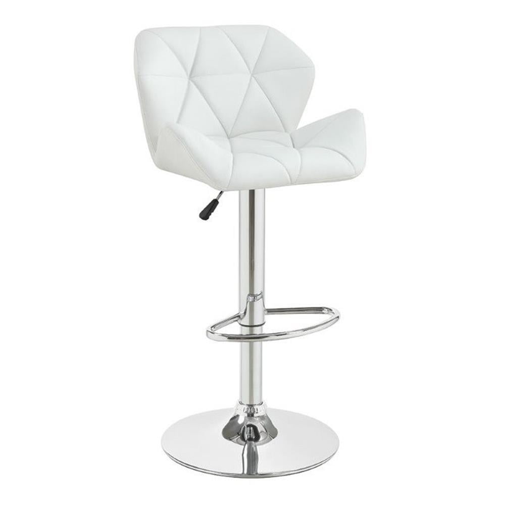 Berrington Upholstered Adjustable Bar Stool White (Set of 2)