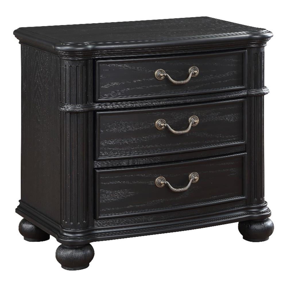 Celina 3-drawer Nightstand Bedside Table Black