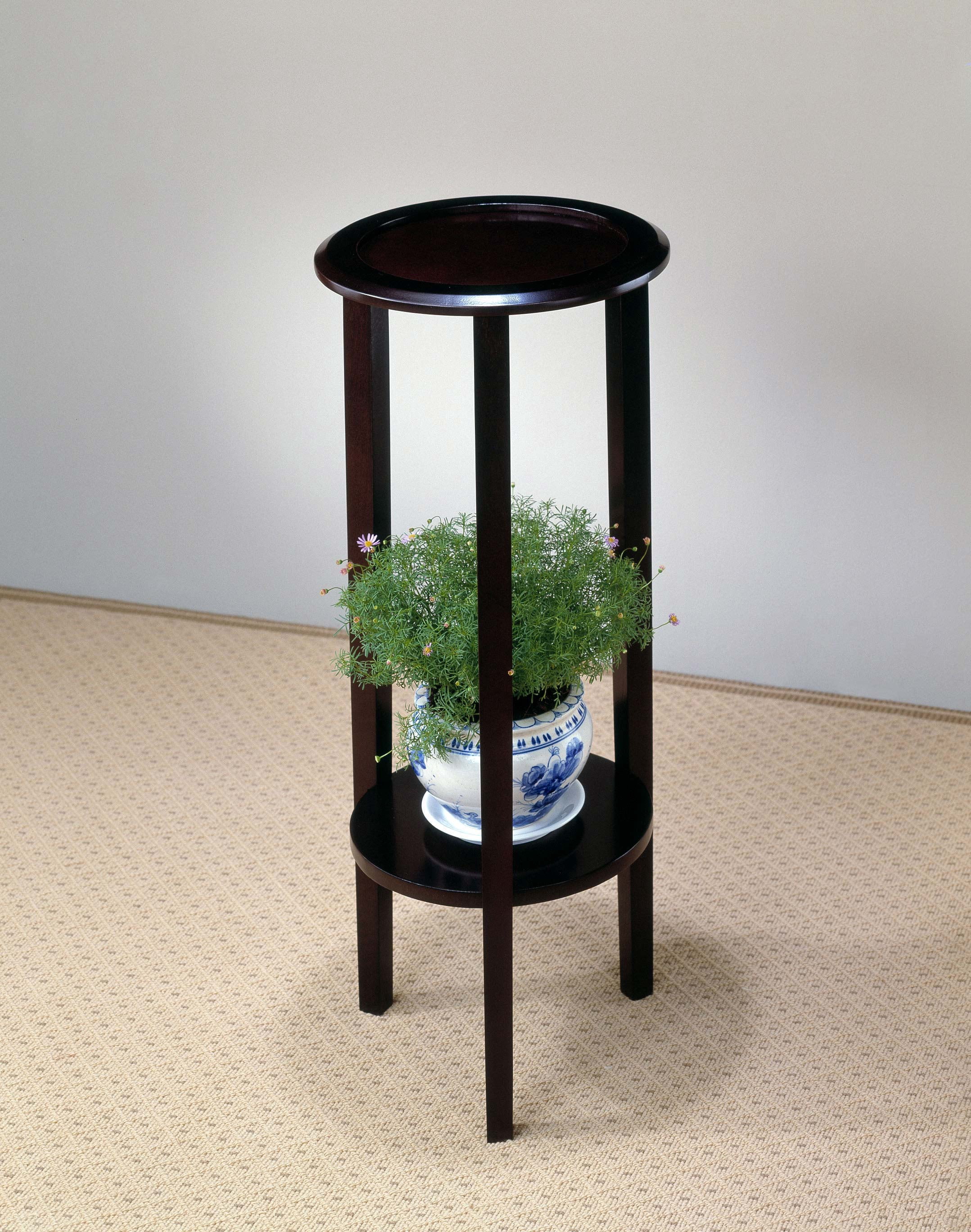 Coaster Kirk 1-shelf Round Wood Plant Stand in Espresso