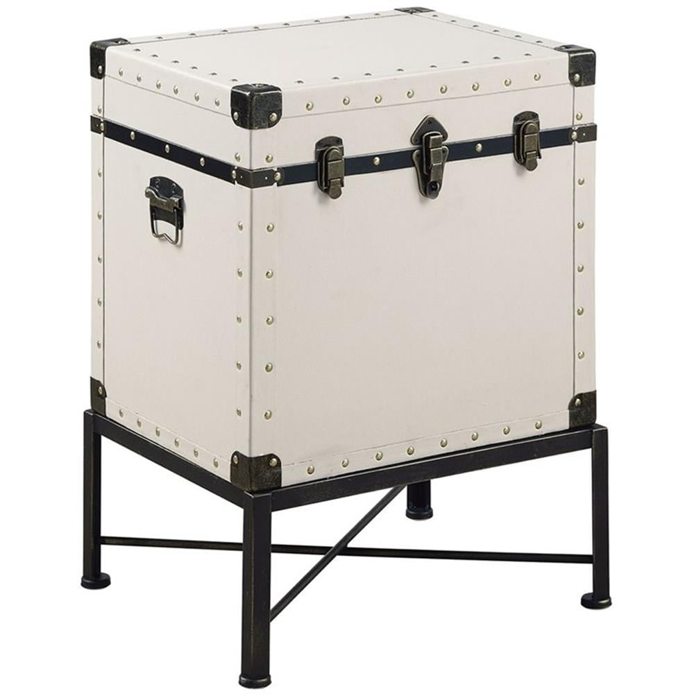 Coaster Contemporary Wood Accent Cabinet with Nailhead Trim in White