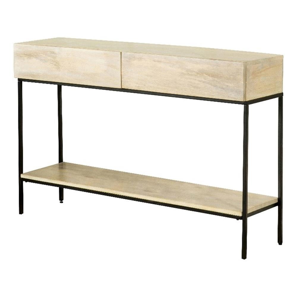 Rubeus 2-drawer Wood Entryway Console Table White Washed