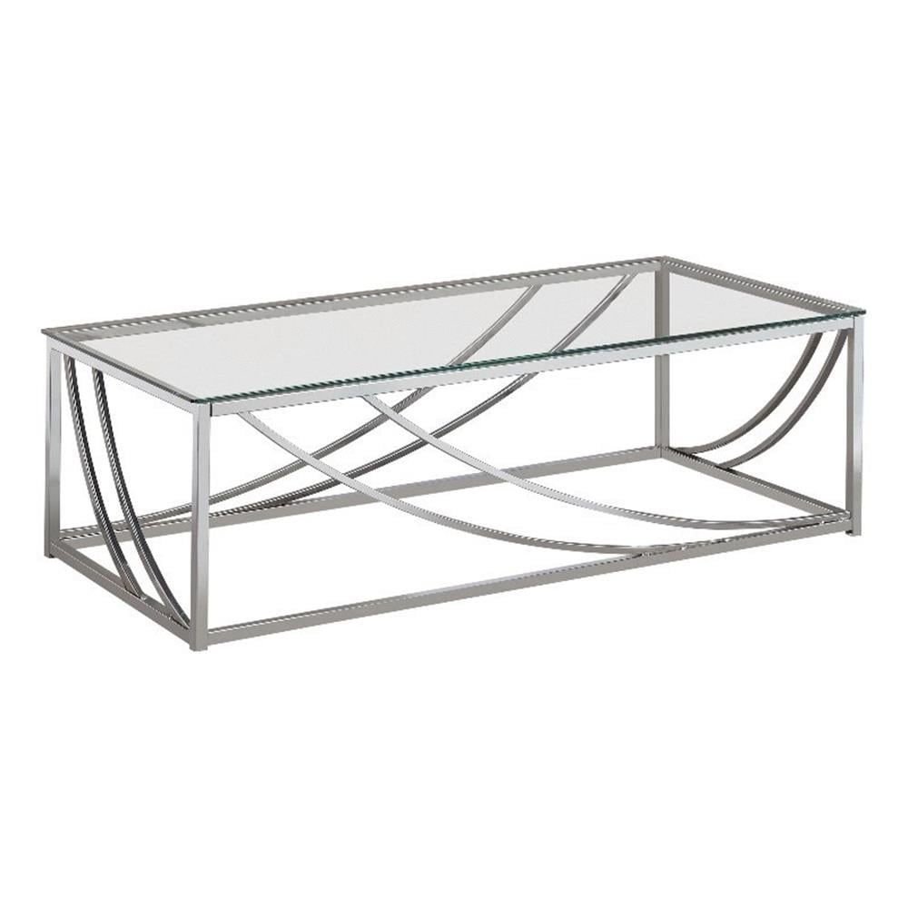 Lille Rectangular Glass Top Coffee Table Chrome