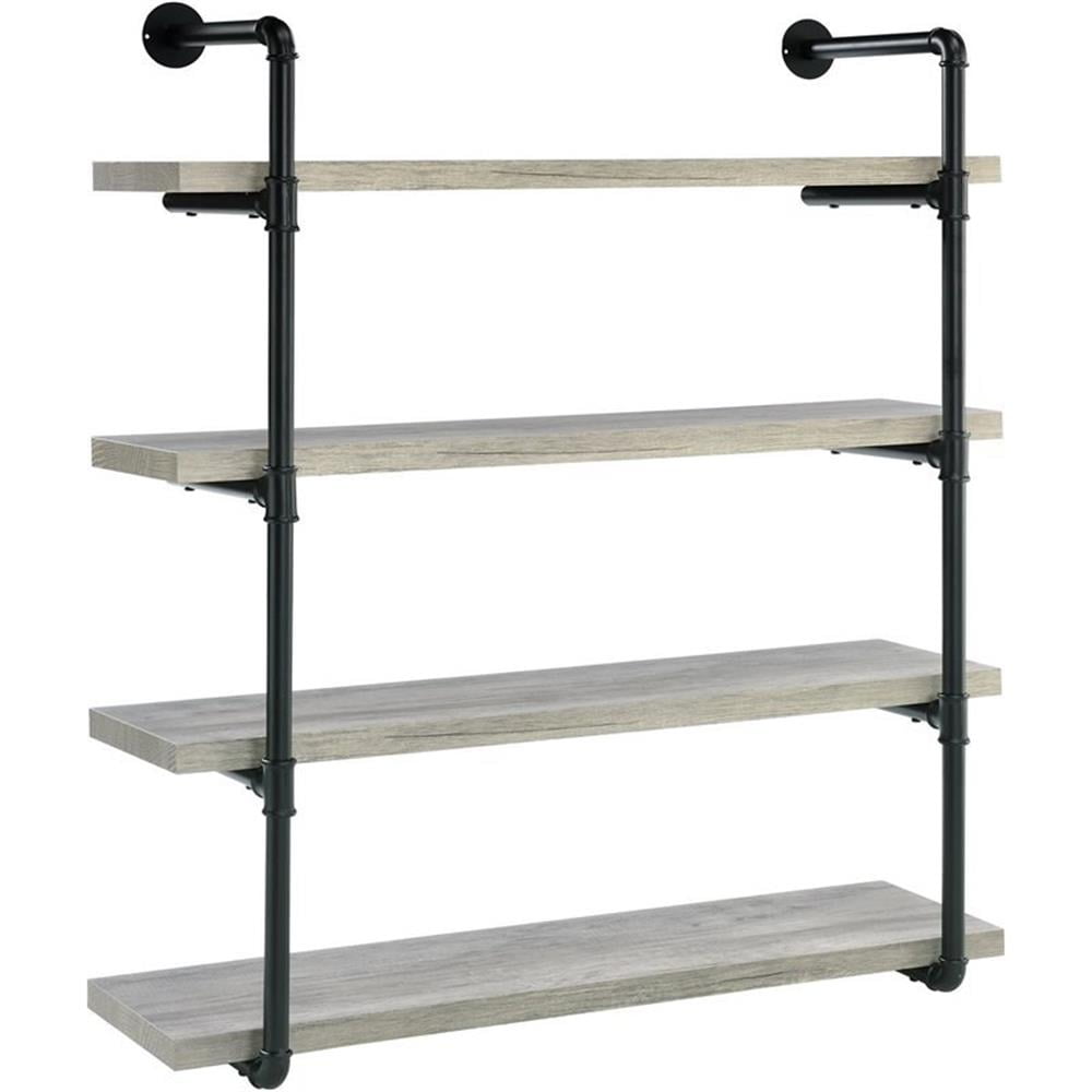 Elmcrest 40-inch Wall Shelf Black and Grey Driftwood