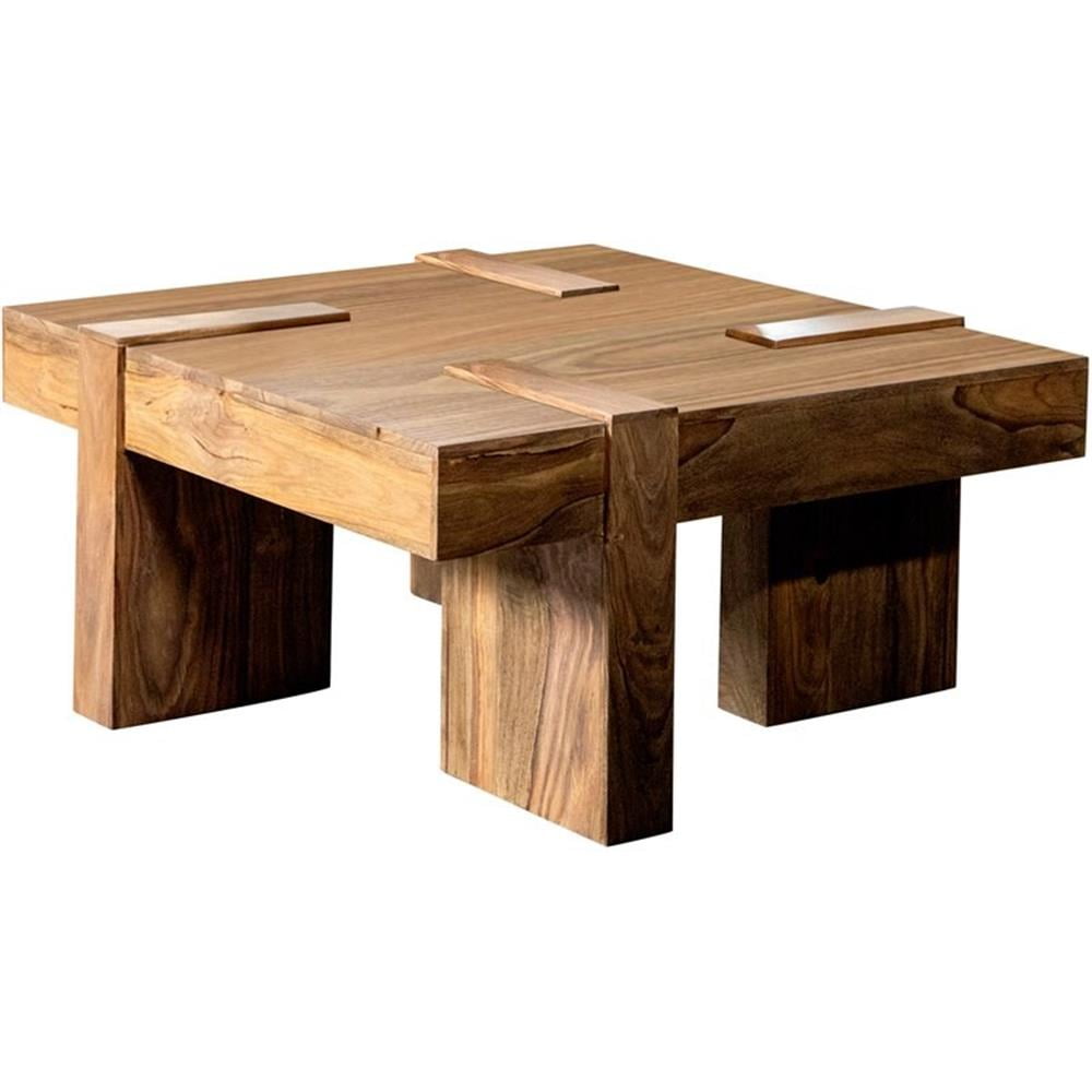 Samira Wooden Square Coffee Table Natural Sheesham