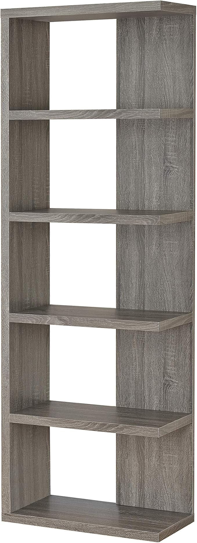Harrison 5-tier Bookcase Weathered Grey