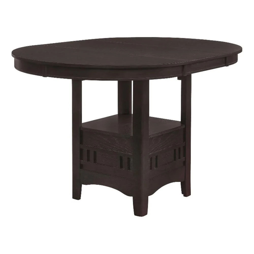 Lavon Oval 60-inch Extension Counter Dining Table Espresso