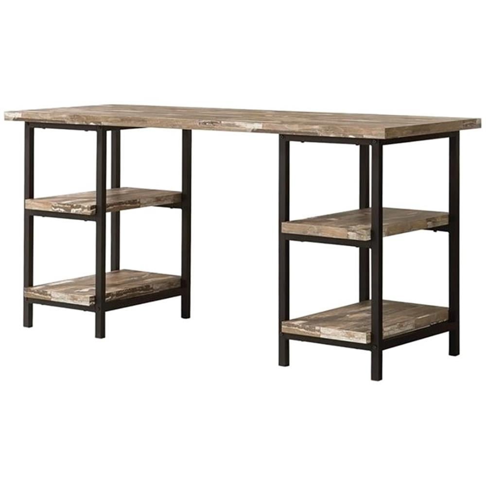 Kemper 59-inch 4-shelf Writing Desk Weathered Brown