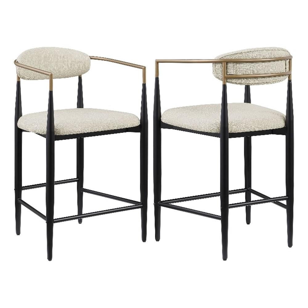 Tina Fabric Upholstered Counter Chair Beige (Set of 2)