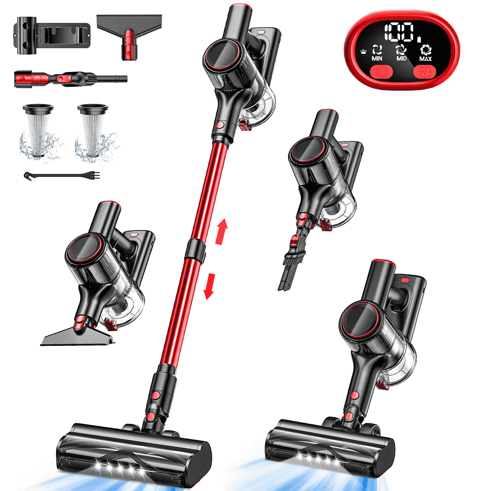 Cocbny Cordless Stick Vacuum Cleaner 30Kpa Lightweight for Carpet, Hard Floors and Pet Hair, A27R