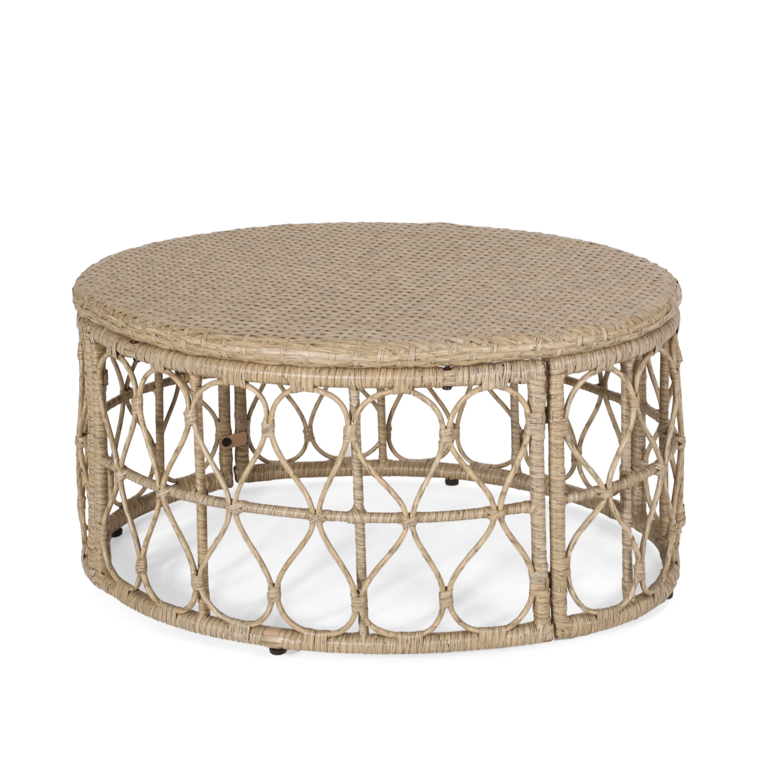 Colmar Outdoor Wicker Coffee Table, Faux Rattan,Light Brown