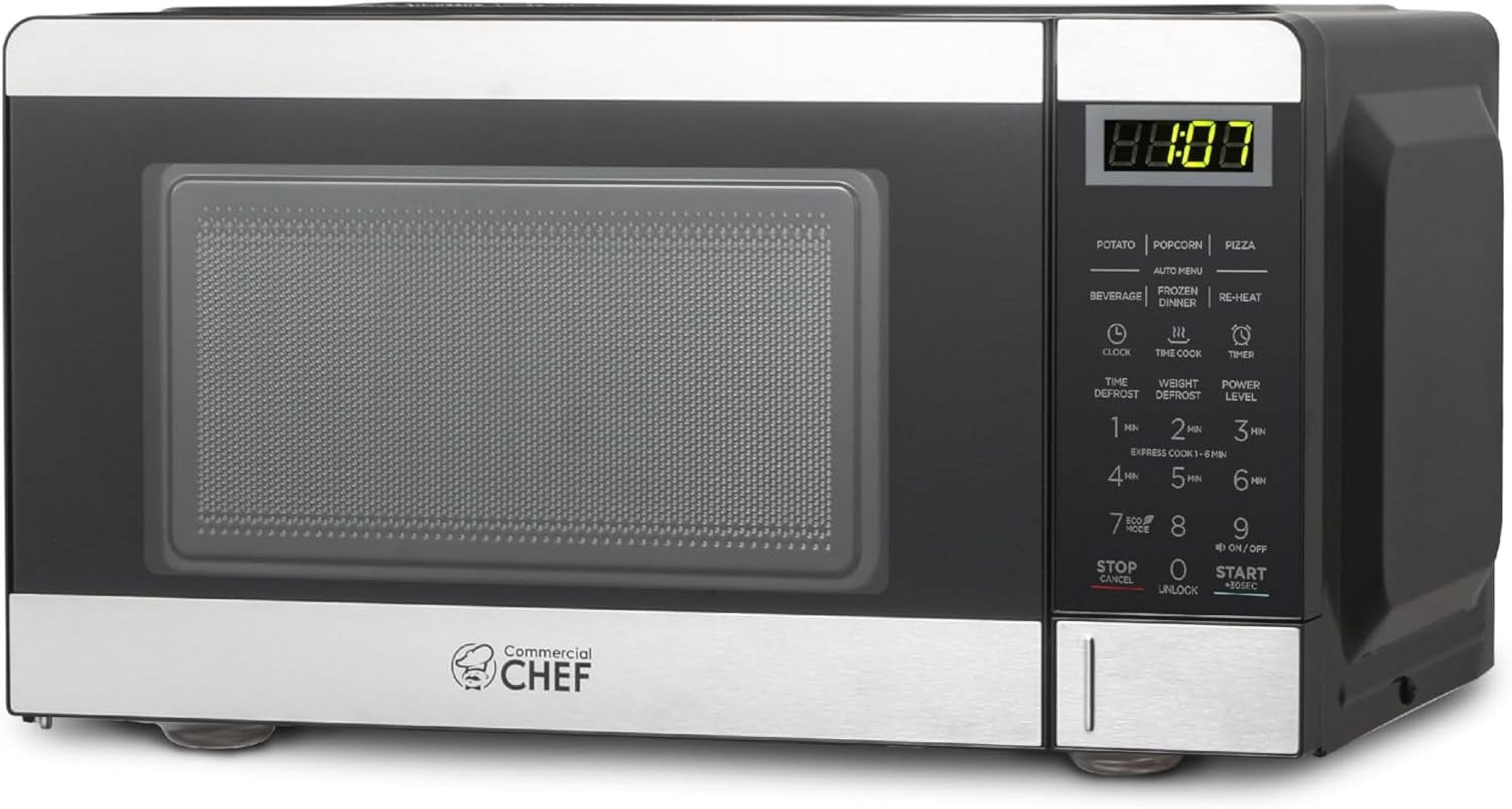Commercial Chef CHM770SS Countertop Microwave Oven, 0.7 Cubic feet, Stainless Steel, Condition: New