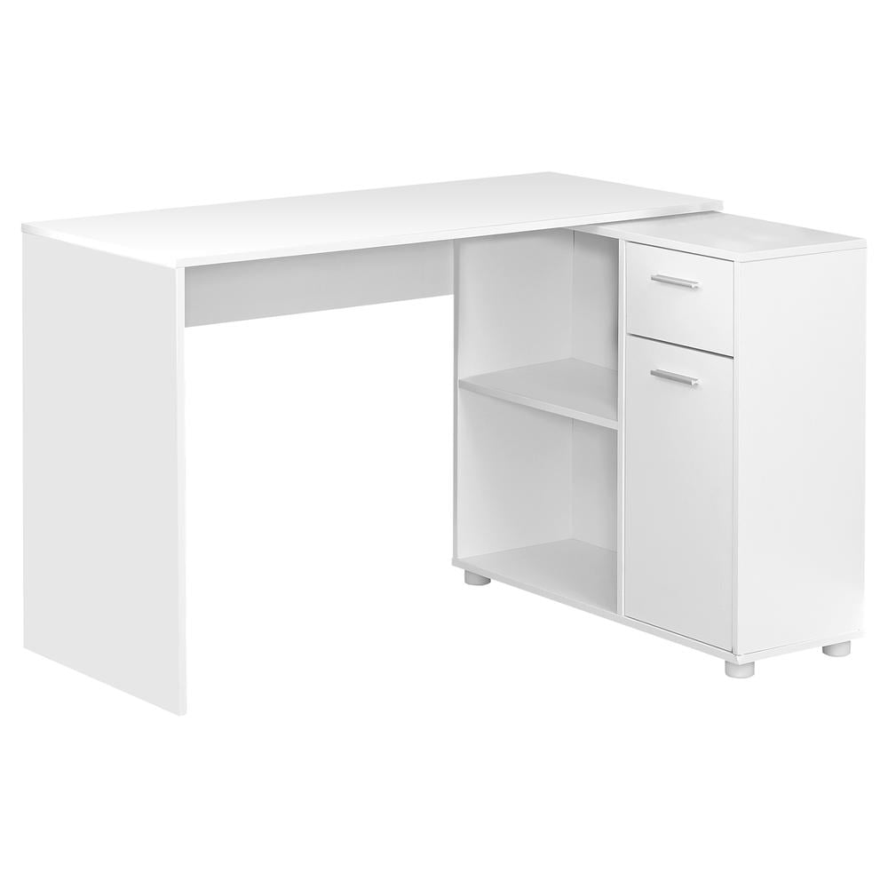 Computer Desk Home Office Corner 46"L L Shape Work Laptop Laminate White