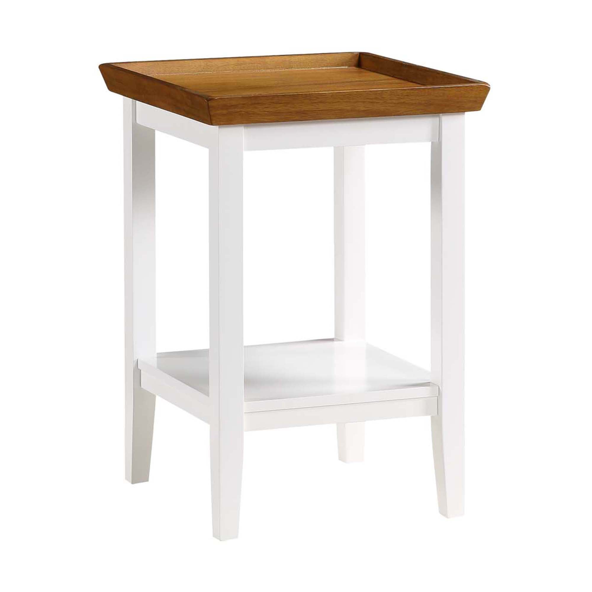 Convenience Concepts Ledgewood End Table with Shelf, Driftwood/White