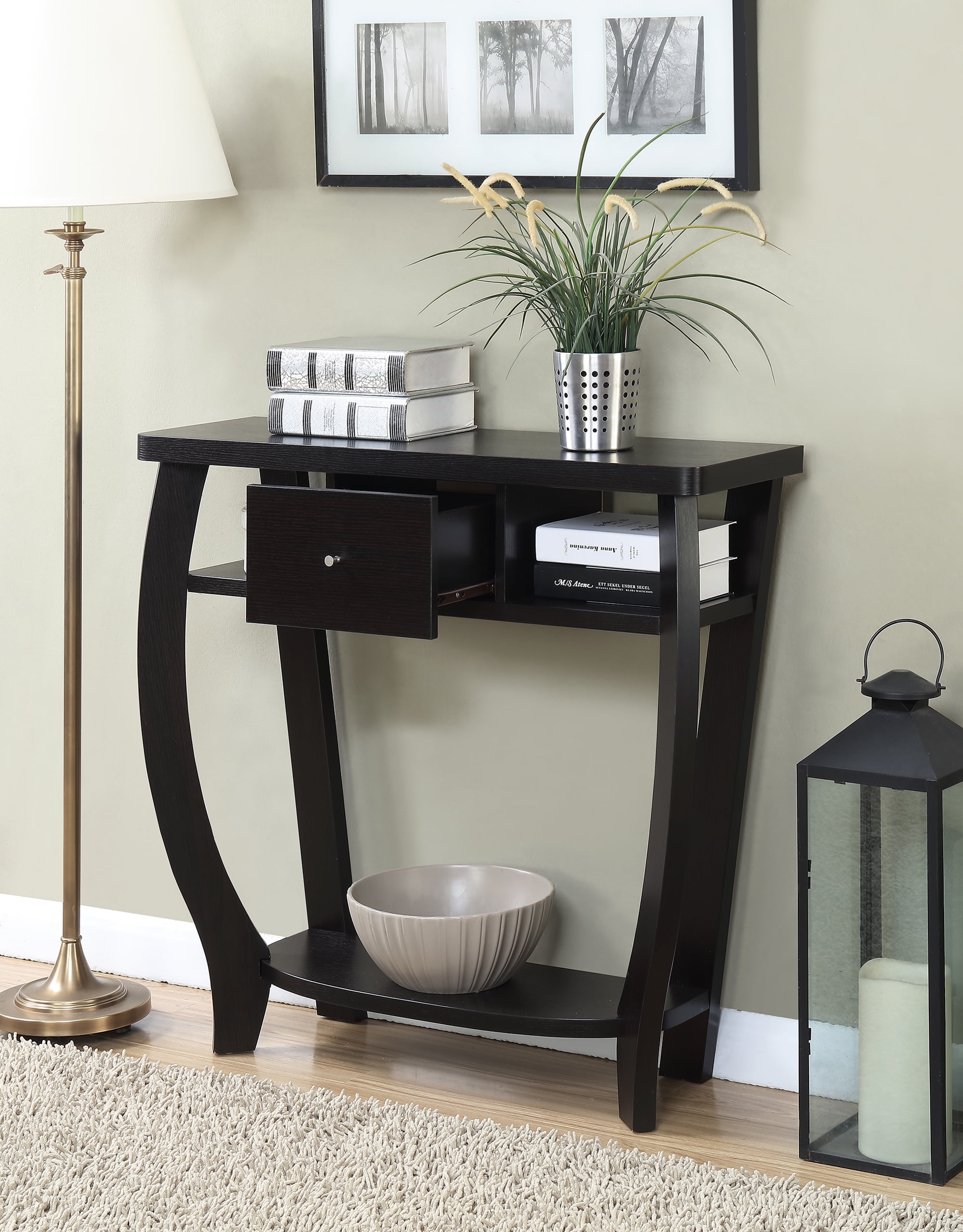 Convenience Concepts Newport 1 Drawer Dorchester Console Table with Shelf, Espresso