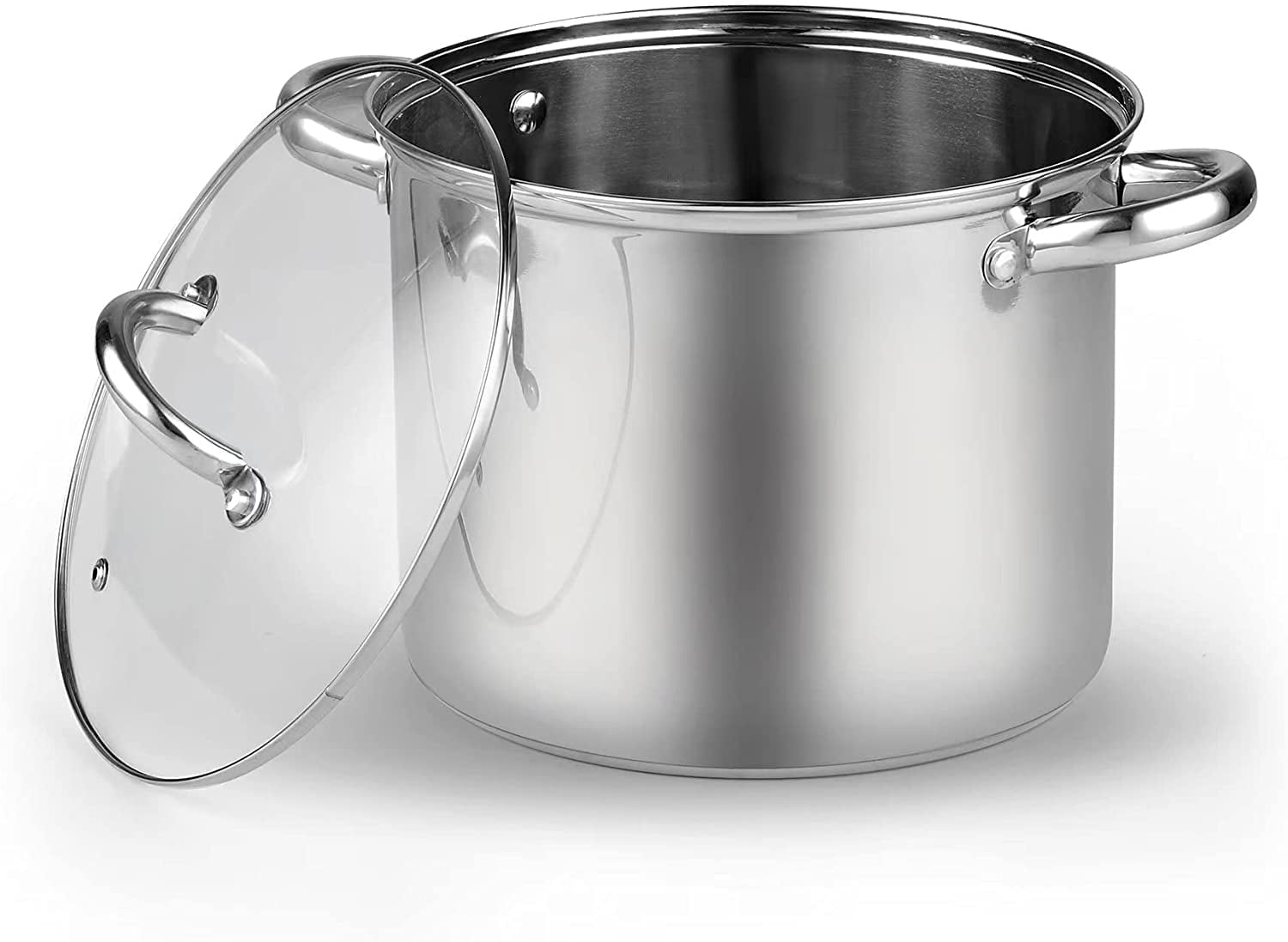 Cook N Home 12-Quart Stock Pot with Lid, Basic Stainless Steel Soup Pot, Oven Safe Kitchen Cooking Pot