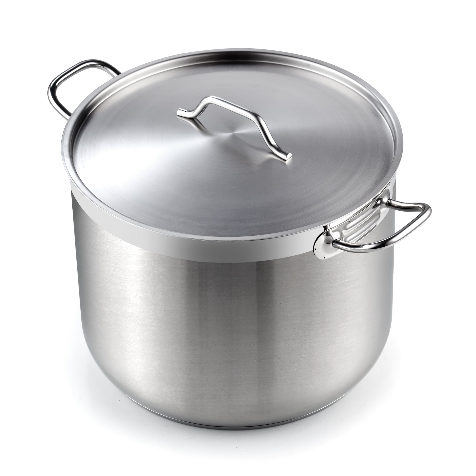 Cooks Standard Stainless Steel Stockpots, 30 Quart Professional Grade Large Stock Pot with Lid, Oven Safe Kitchen Big Pot for Cooking, Silver