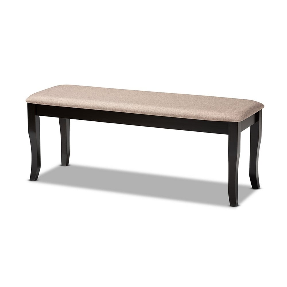 Baxton Studio Cornelie Modern and Contemporary Transitional Sand Fabric Upholstered and Dark Brown Finished Wood Dining Bench