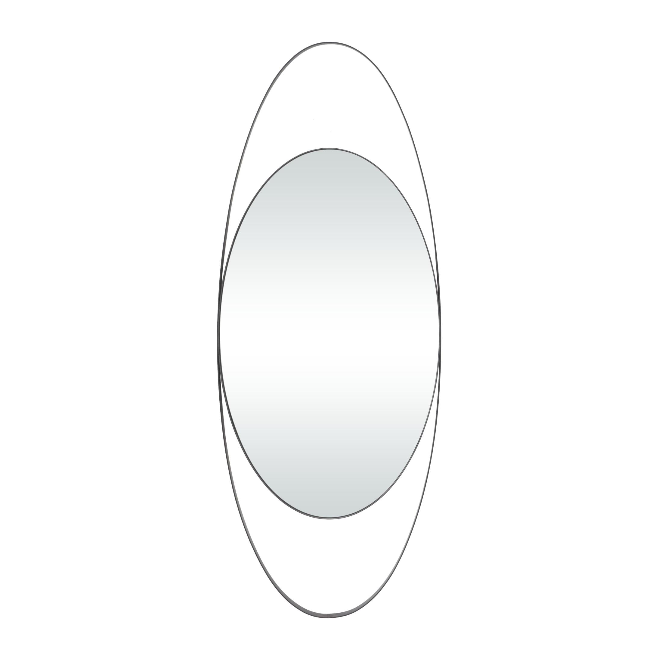 CosmoLiving by Cosmopolitan 16" x 42" Black Oval Wall Mirror