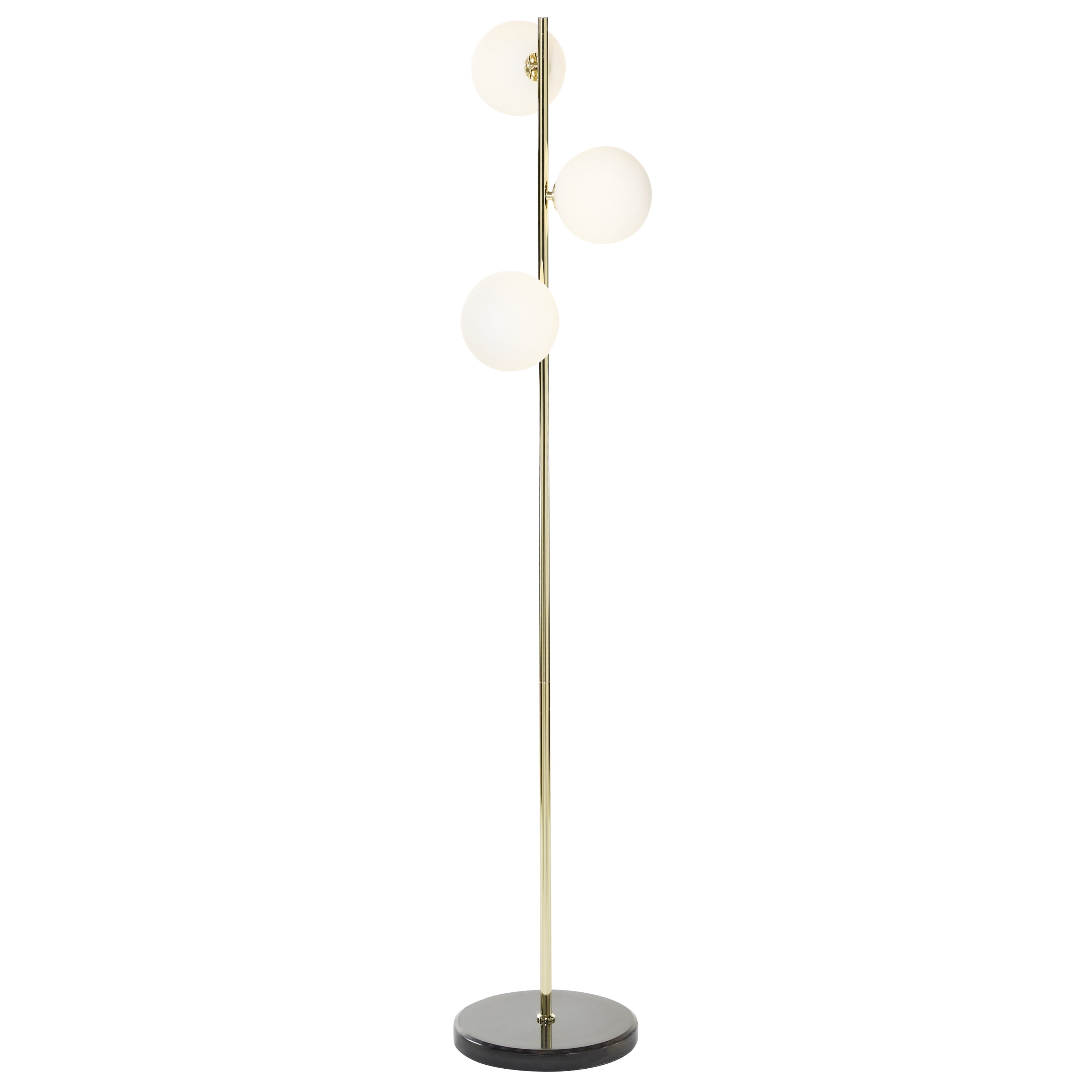 CosmoLiving by Cosmopolitan 55" 3 Light Gold Floor Lamp with White Glass Shade