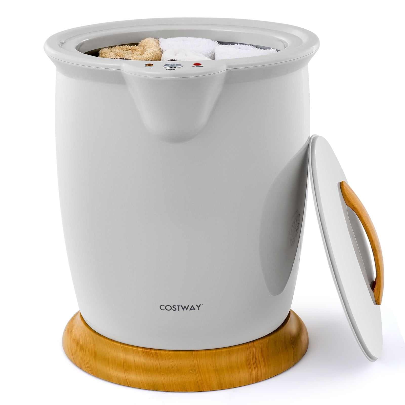 Costway F1W-10N1ZU1-GR Bathroom Towel Warmer Bucket with Fragrance Holder & Auto Shut Off Grey