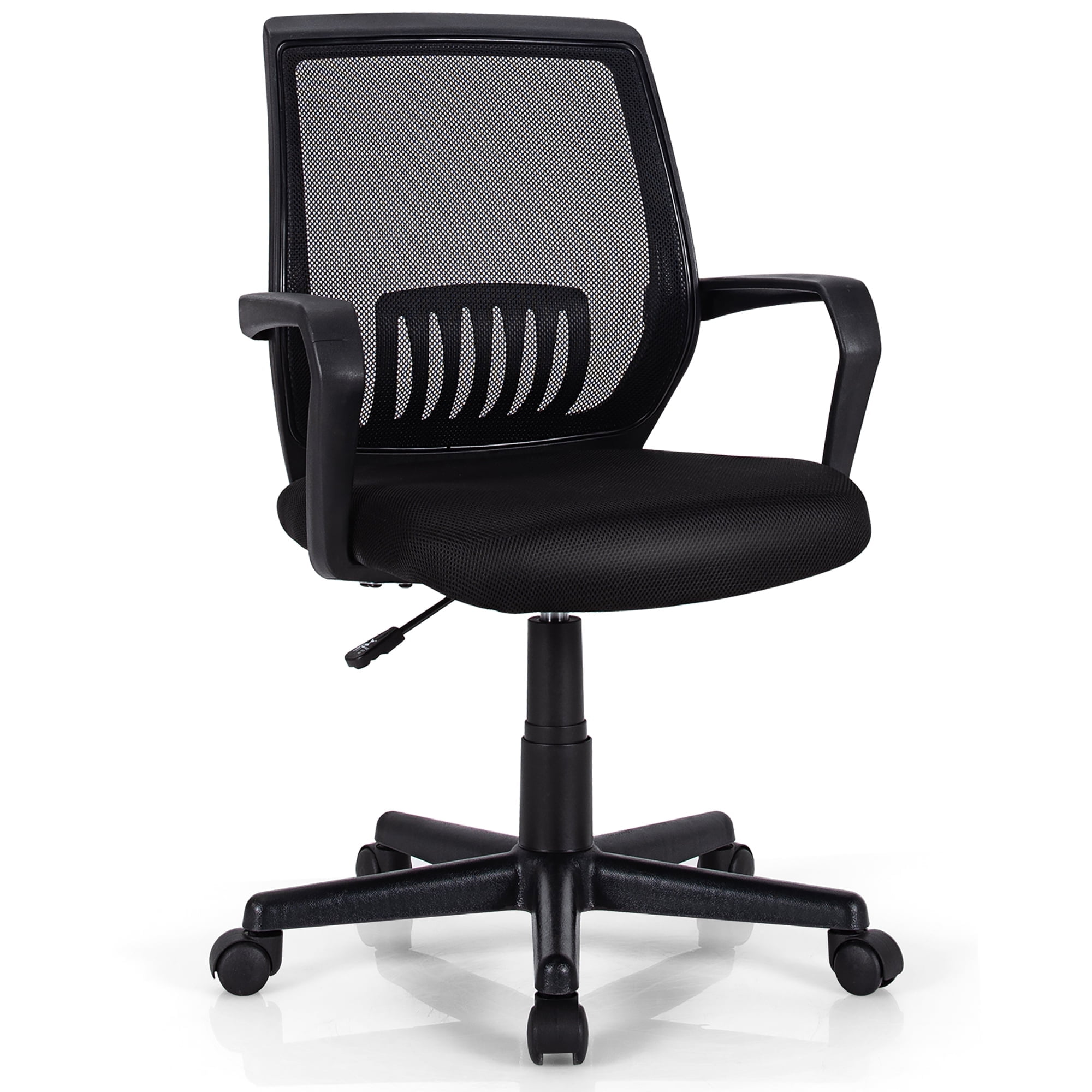 Costway Height Adjustable Mid-Back Mesh Chair Executive Chair w/ Lumbar Support