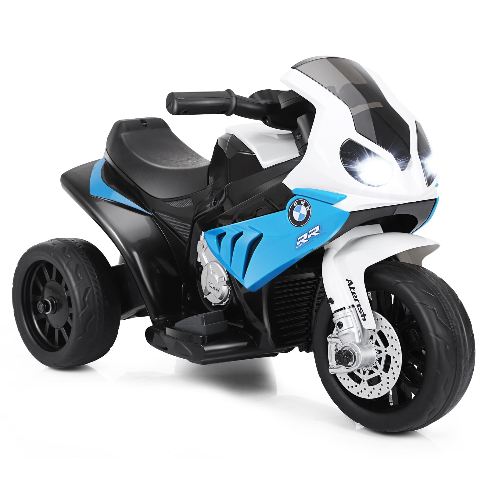 Costway Kids Ride On Motorcycle BMW Licensed 6V Electric 3 Wheels Bicycle Music & Light Blue