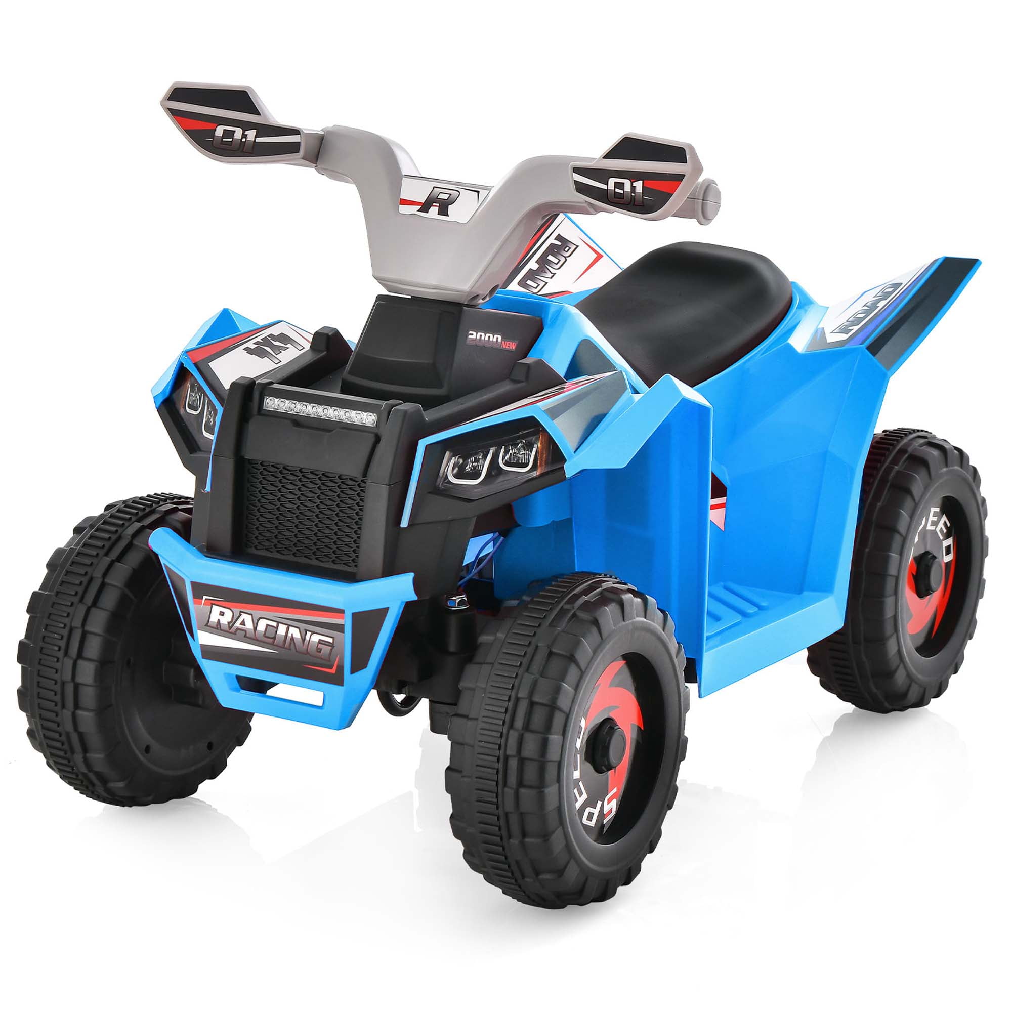 Costway Kids Ride on ATV 4 Wheeler Quad Toy Car 6V Battery Powered Motorized Toy Blue