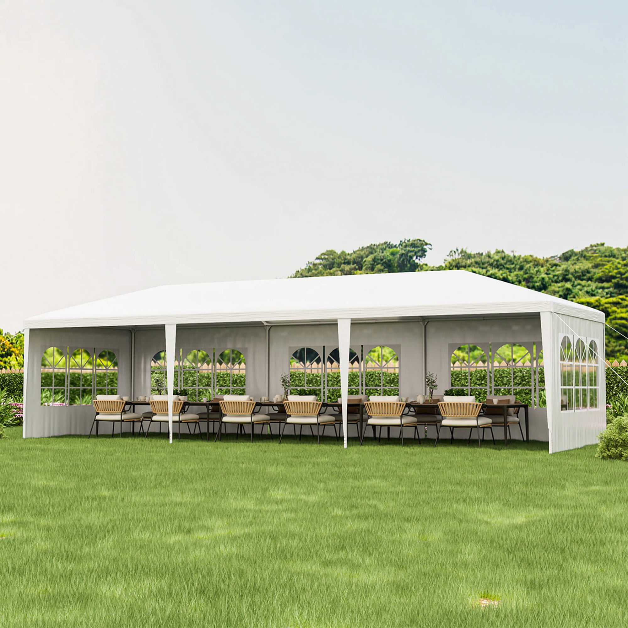 Costway 10'x30' Gazebo Canopy Outdoor Party Wedding Tent