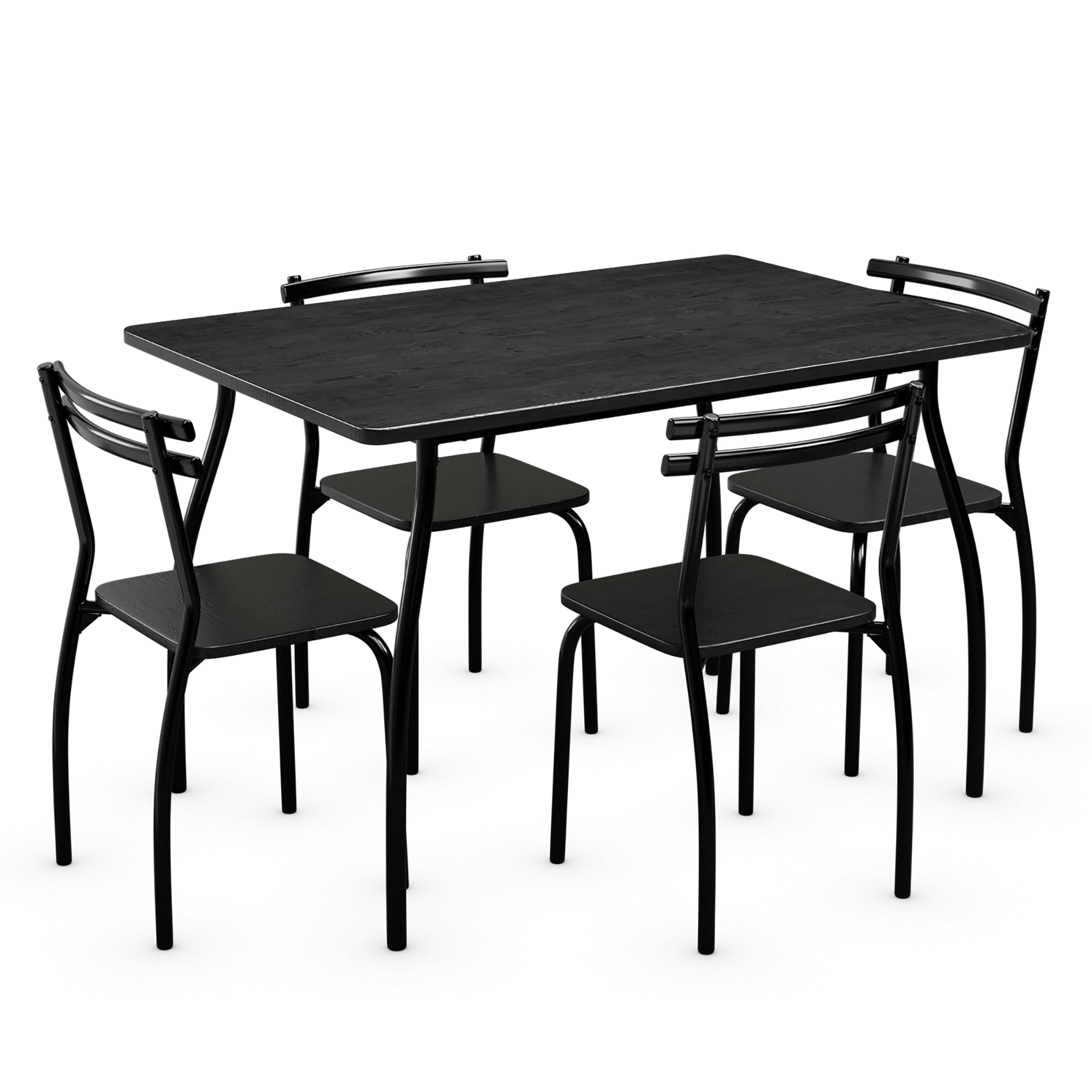 Costway 5 Pcs Dining Set Table 30'' And 4 Chairs Home Kitchen Room Breakfast Furniture Black