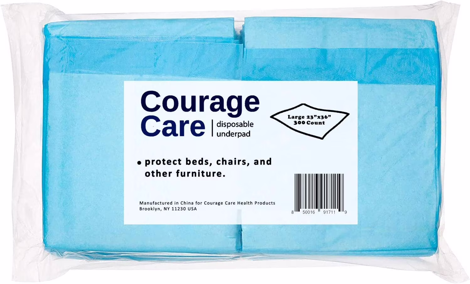 Courage Care 23 in x 36 in, Pack of 300 XXL Absorbent Dog and Puppy Training Pads, Human-Grade Materials with Leak-Proof and Quick-Dry Design