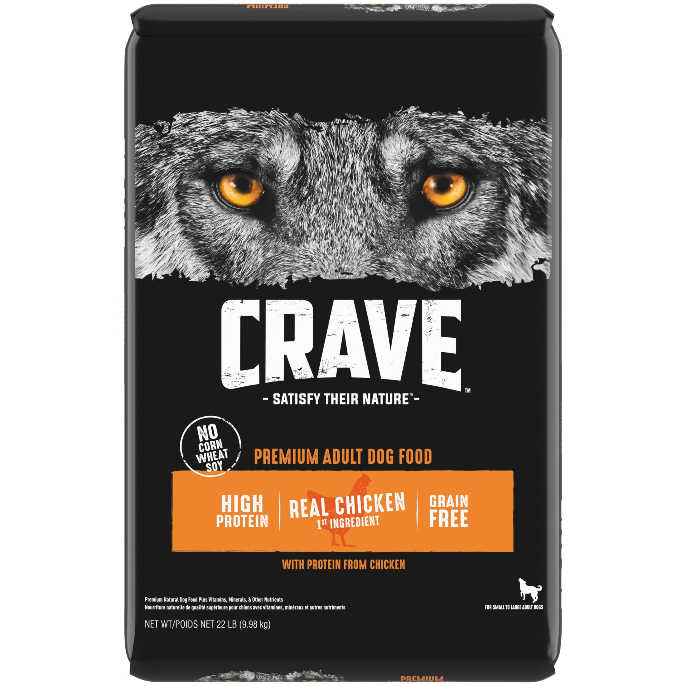 Crave Grain Free Adult Dry Dog Food With Protein From Chicken, 22 Lb. Bag