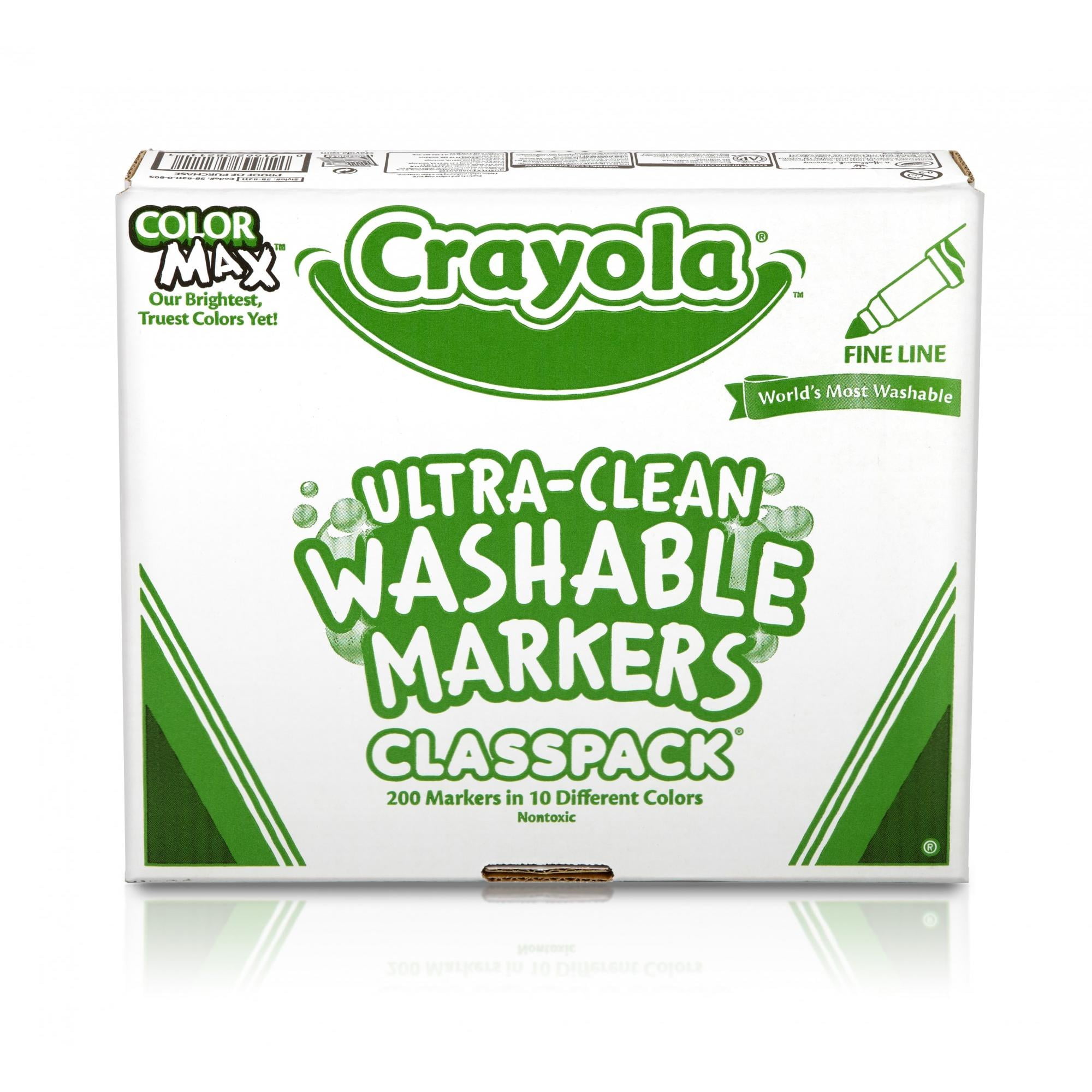 Crayola Bulk Pack Ultra Clean Fine Line Washable Marker, 200-Count