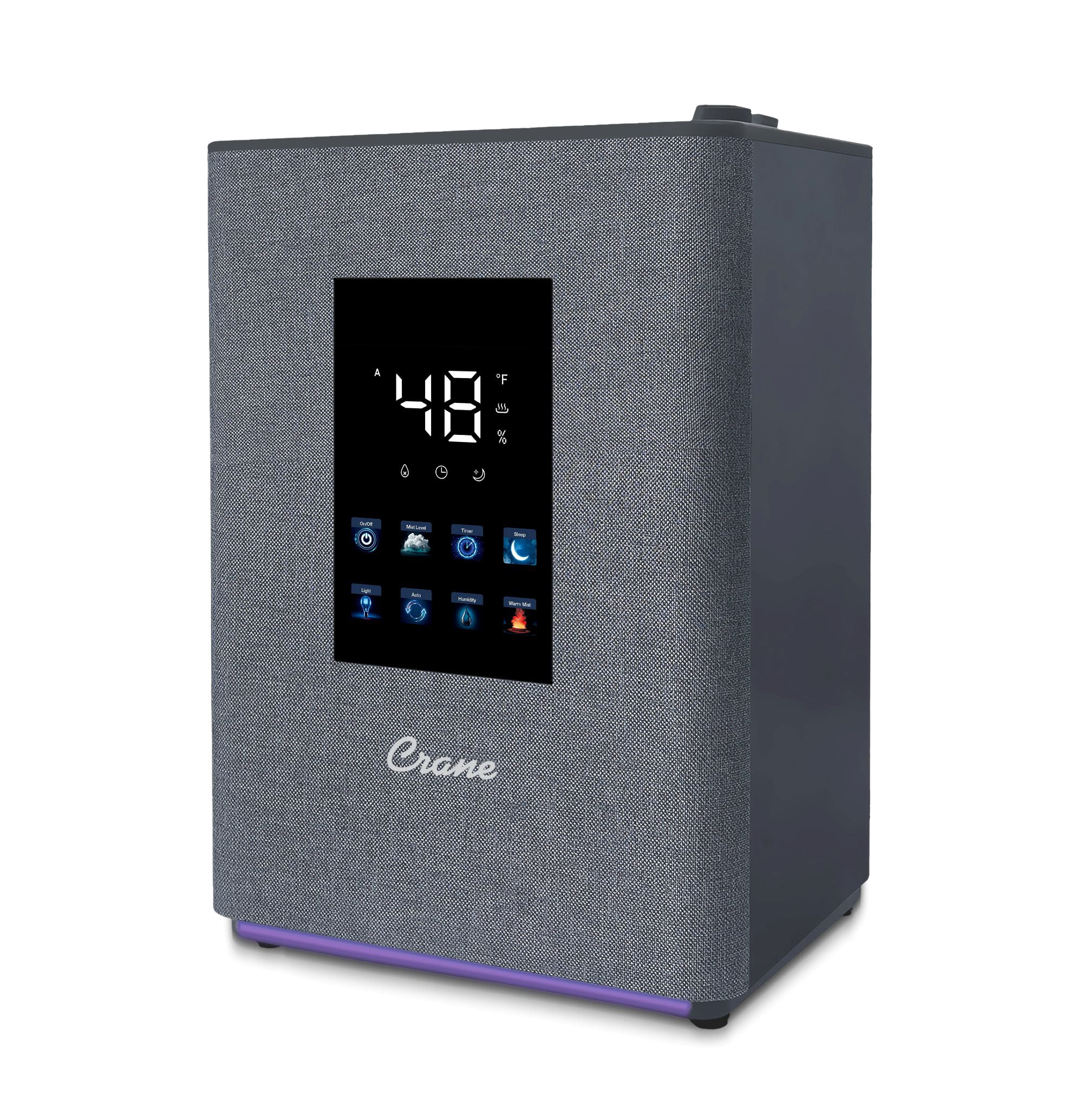 Crane Top Fill Warm & Cool Mist Humidifier, 1.2 Gallon Tank, Digital Humidistat & Touchscreen, With Remote
